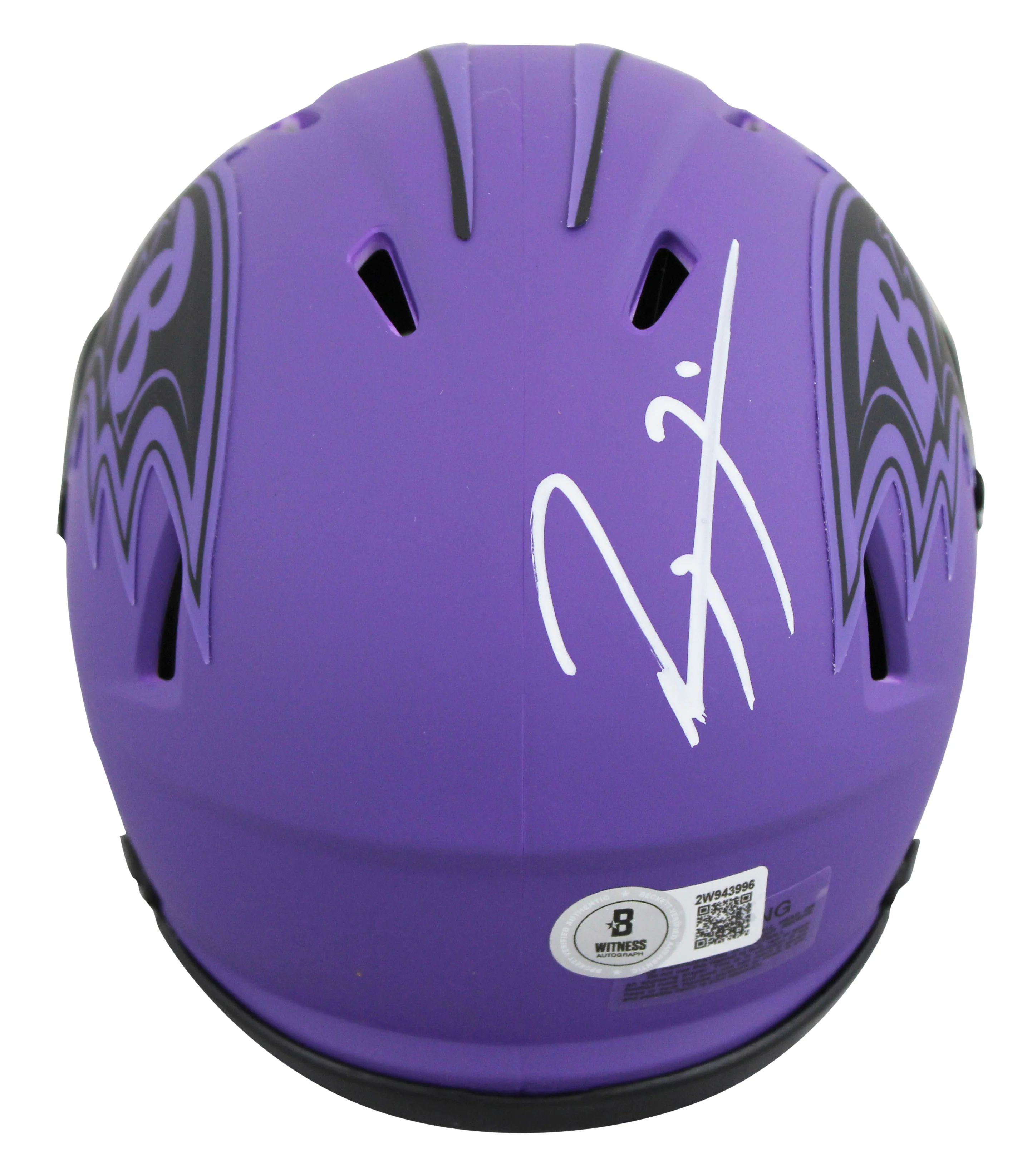 Ravens Ray Lewis Authentic Signed Rave Speed Mini Helmet W/ Case BAS Witnessed - Image 4