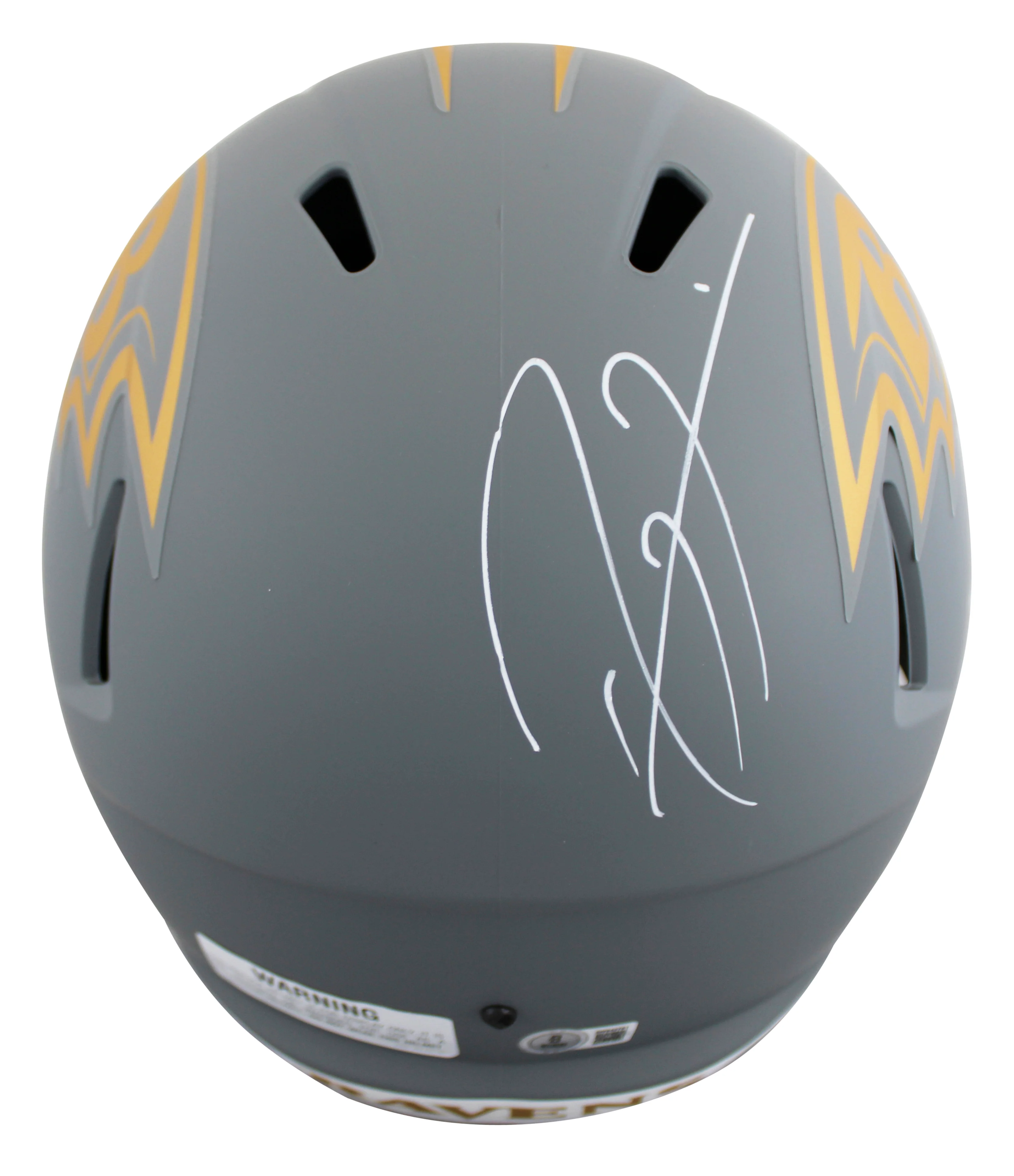 Ravens Ray Lewis Authentic Signed Slate Full Size Speed Rep Helmet BAS Witnessed - Image 4