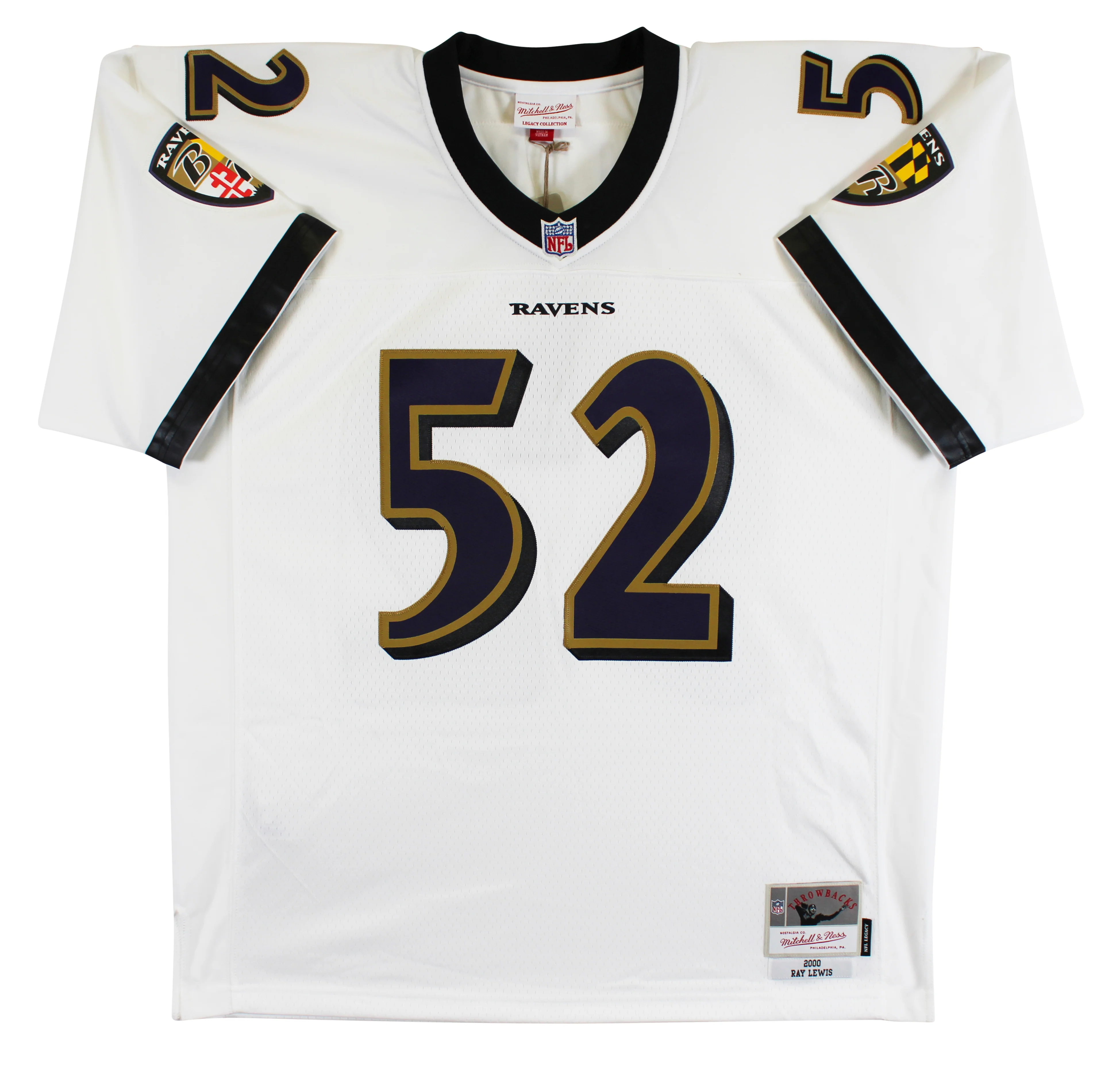 Ravens Ray Lewis Authentic Signed White Mitchell & Ness Jersey BAS Witnessed - Image 5