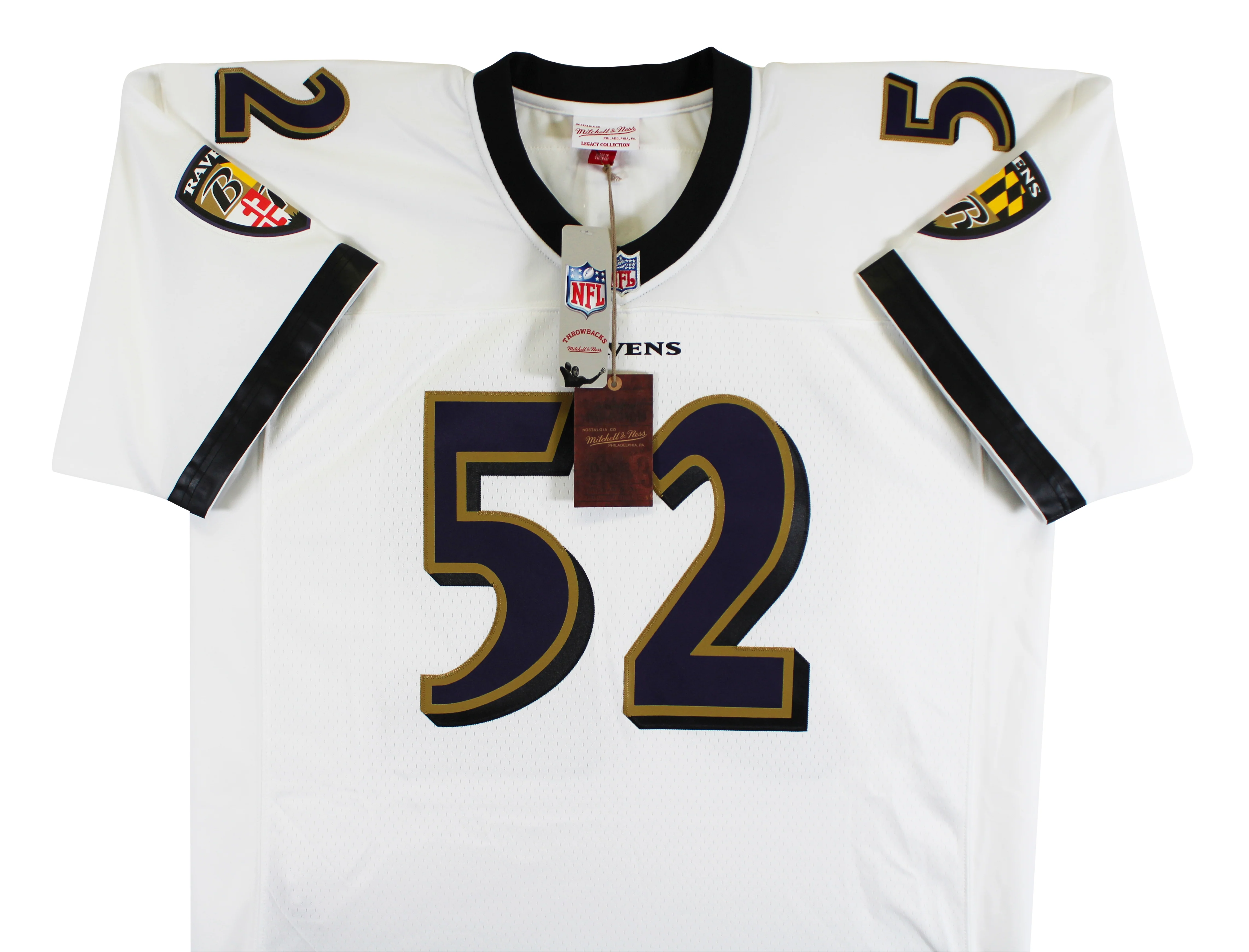 Ravens Ray Lewis Authentic Signed White Mitchell & Ness Jersey BAS Witnessed - Image 6