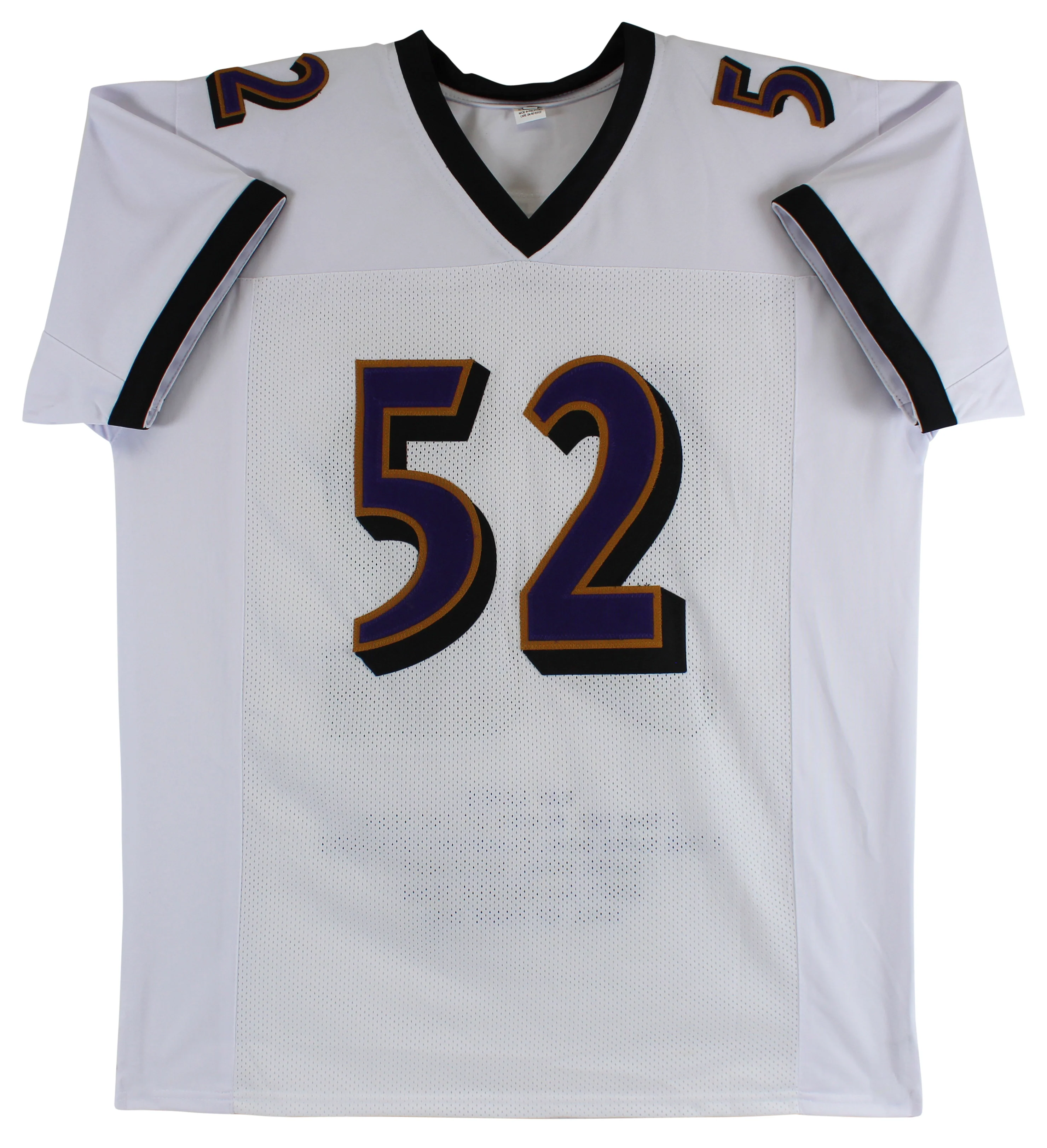 Ravens Ray Lewis Authentic Signed White Pro Style Stat Jersey BAS Witnessed - Image 4