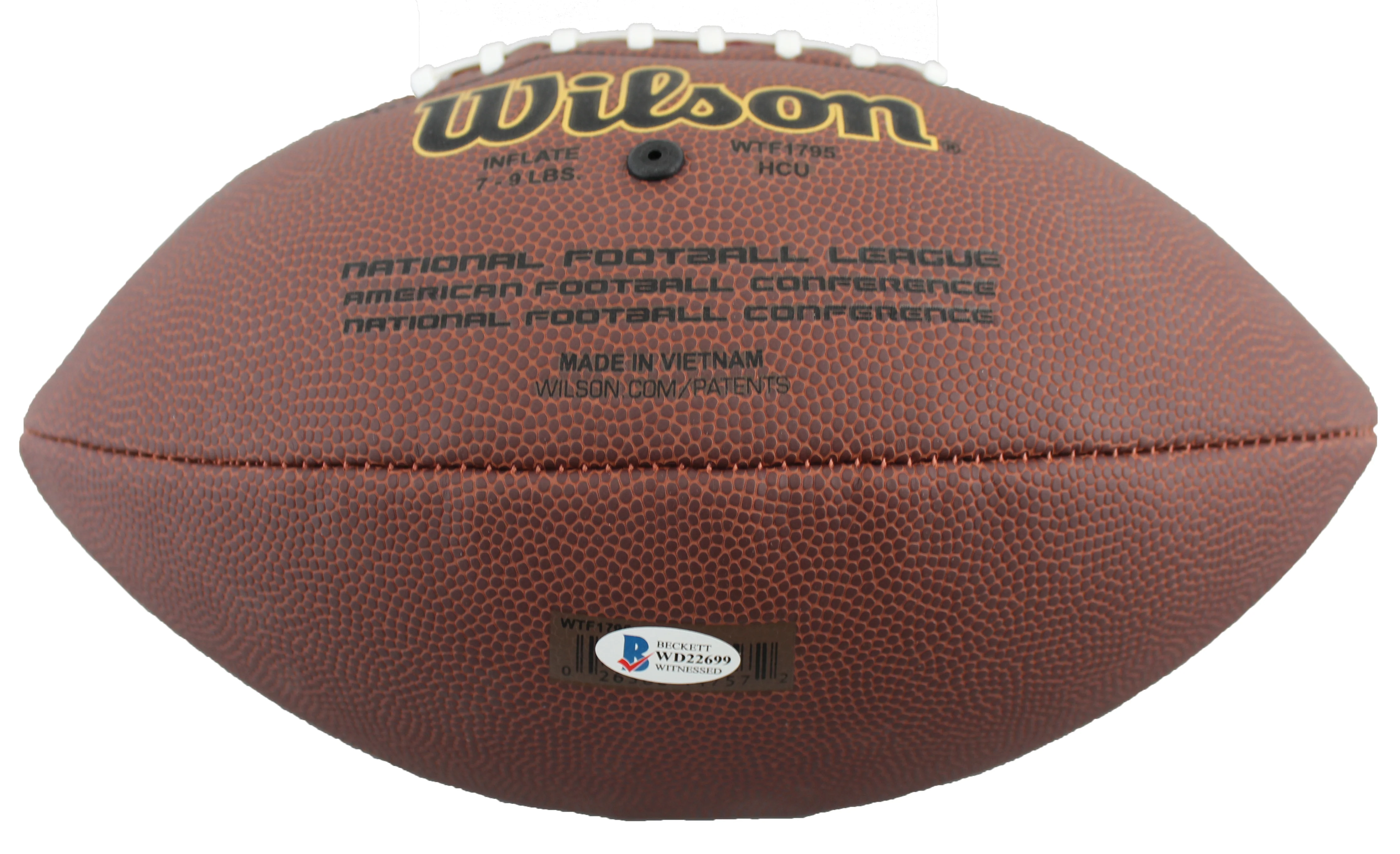 Ravens Ray Lewis Authentic Signed Wilson Super Grip Football W/ Case BAS Witness - Image 5