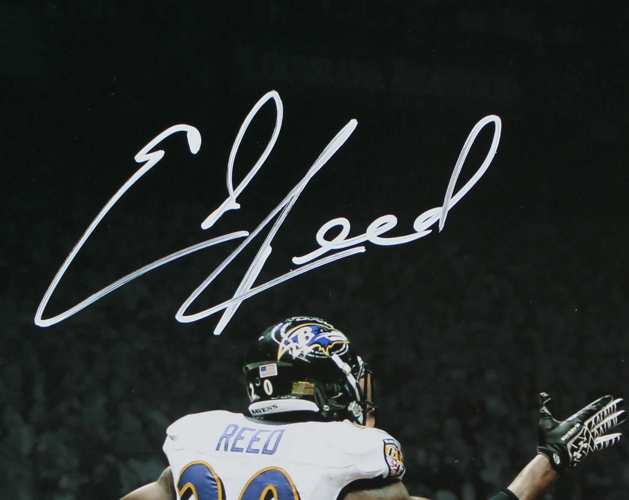 Ravens Ray Lewis & Ed Reed Signed 16x20 Horizontal Spotlight Photo BAS Witnessed - Image 4