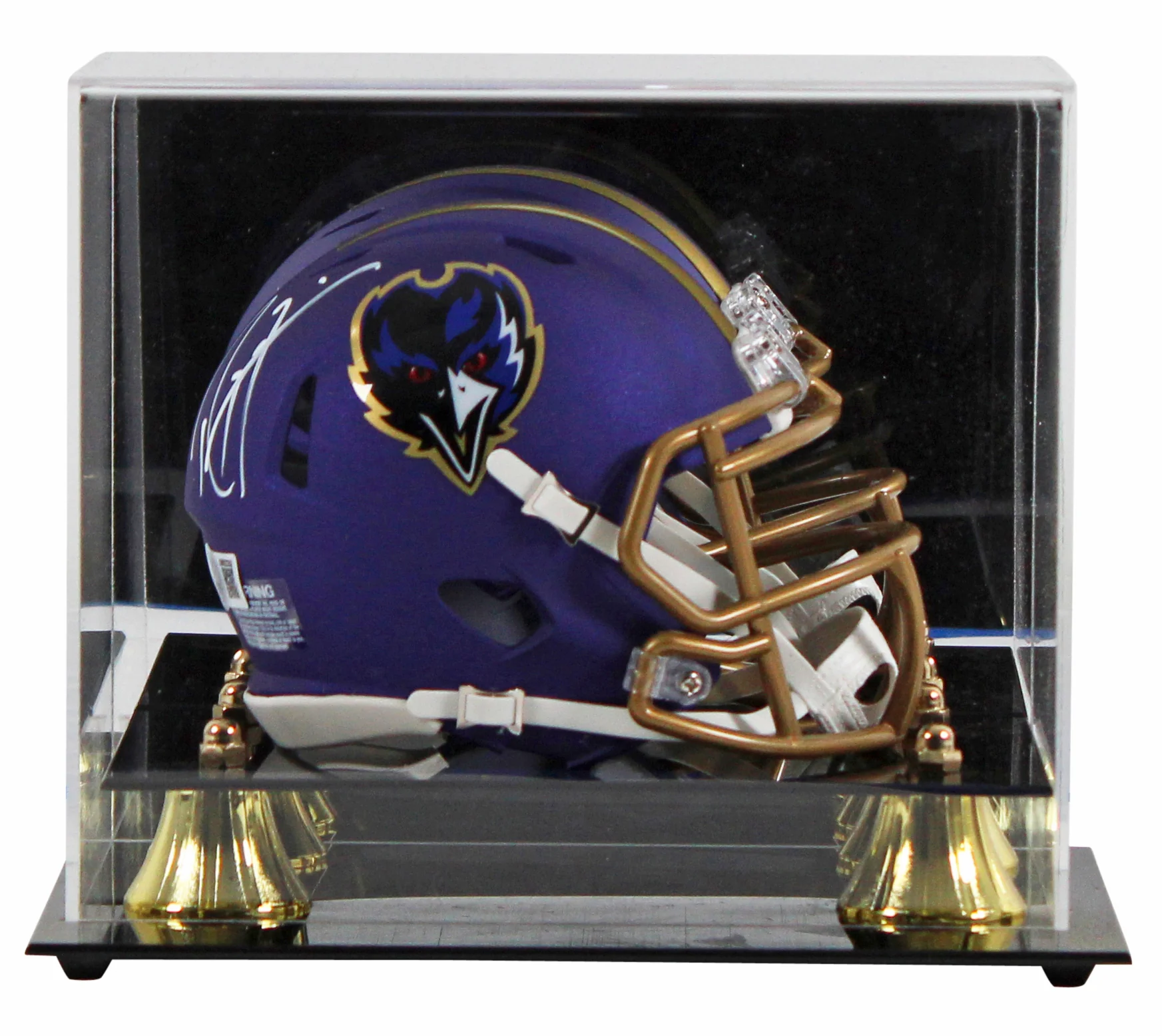 Ravens Ray Lewis Signed 2024 On-Field Alt Speed Mini Helmet W/ Case BAS Witness - Image 2