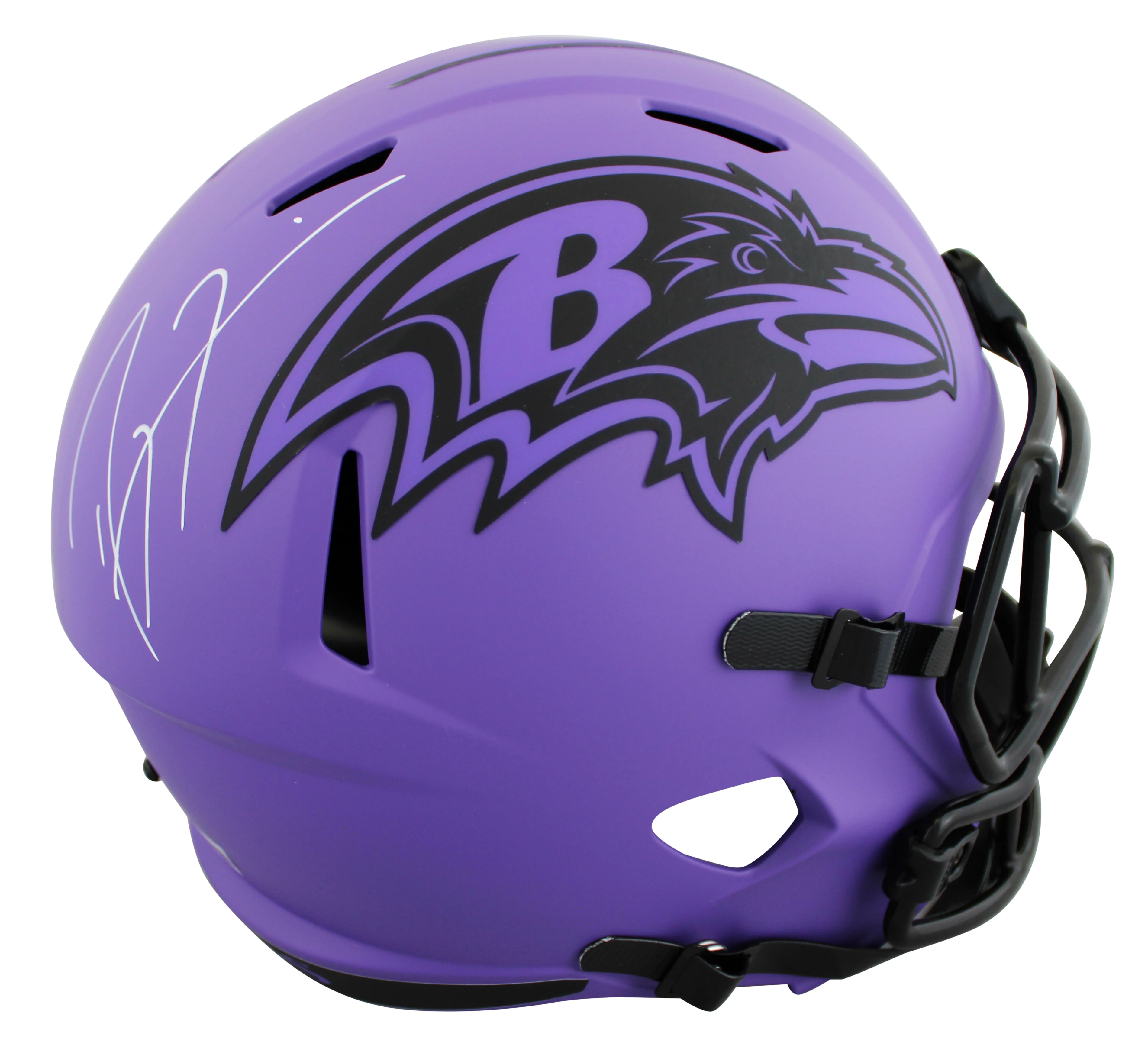 Ravens Ray Lewis Signed Rave Full Size Speed Rep Helmet W/ Case BAS Witnessed - Image 3
