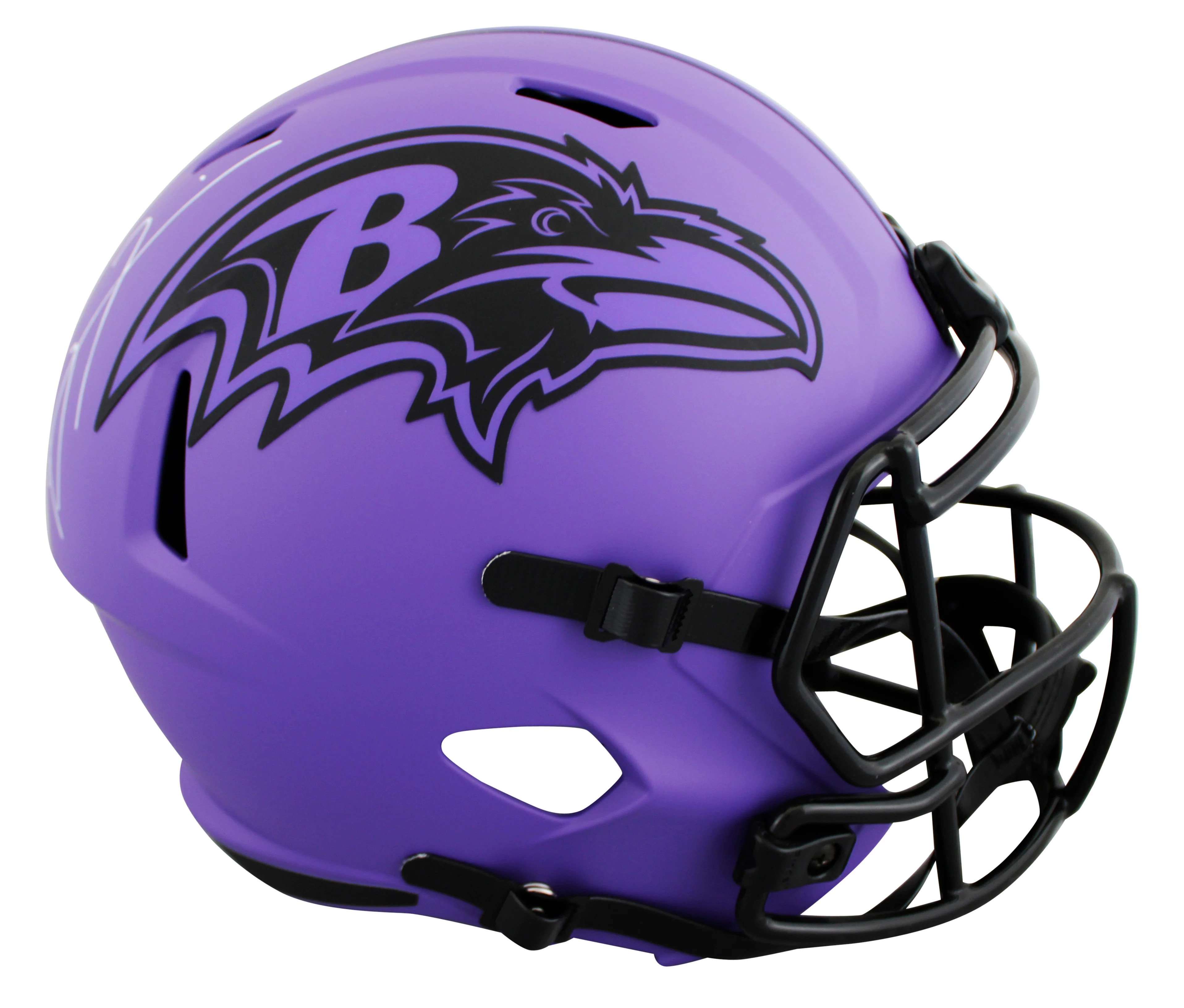 Ravens Ray Lewis Signed Rave Full Size Speed Rep Helmet W/ Case BAS Witnessed - Image 4