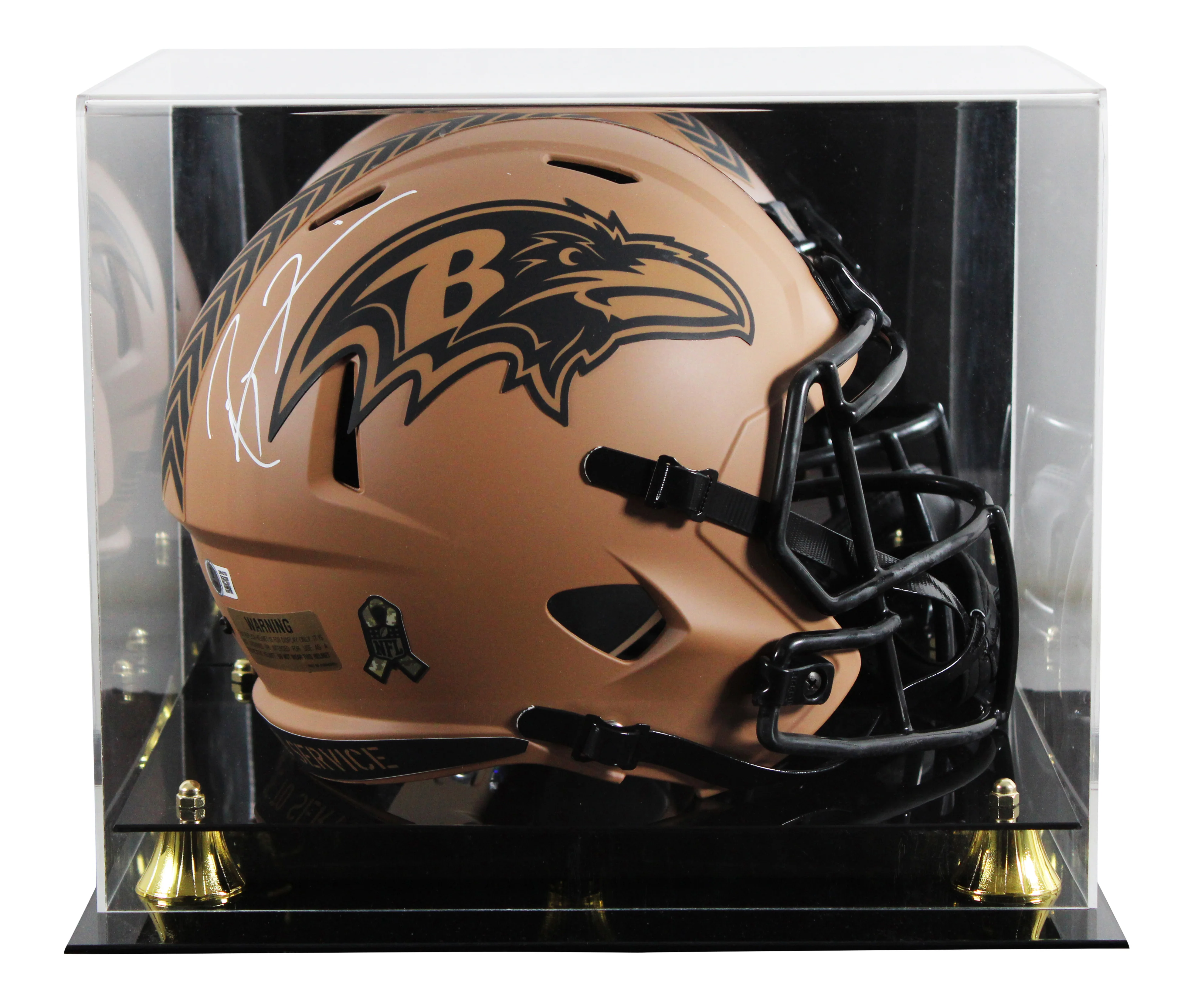 Ravens Ray Lewis Signed STS II Full Size Speed Rep Helmet W/ Case BAS Witnessed - Image 2