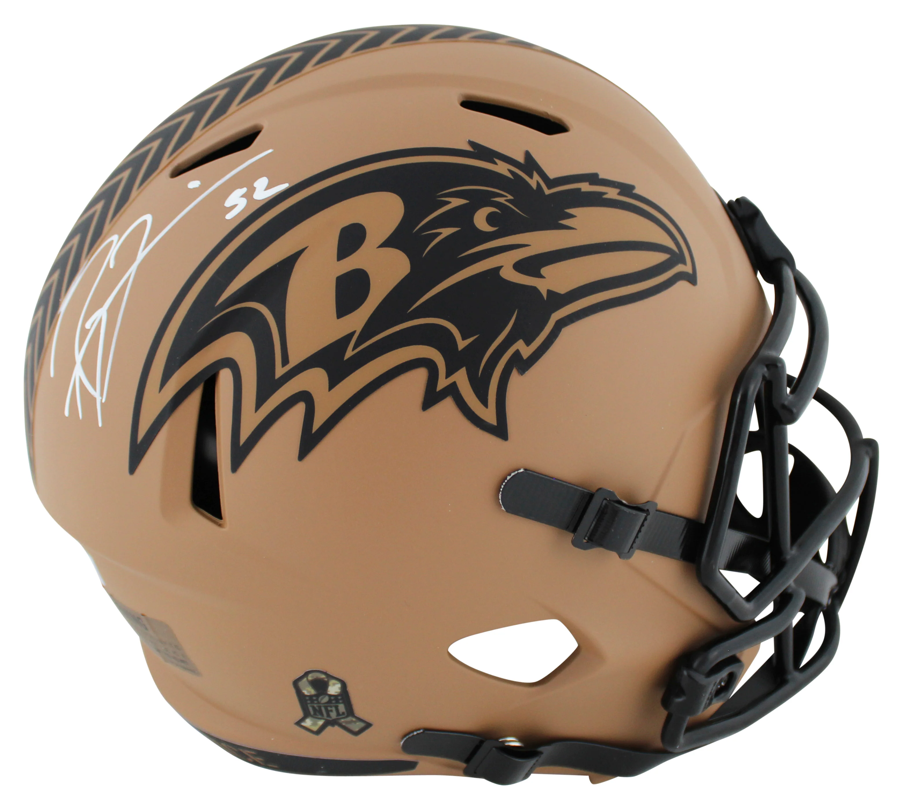 Ravens Ray Lewis Signed STS II Full Size Speed Rep Helmet W/ Case BAS Witnessed - Image 3
