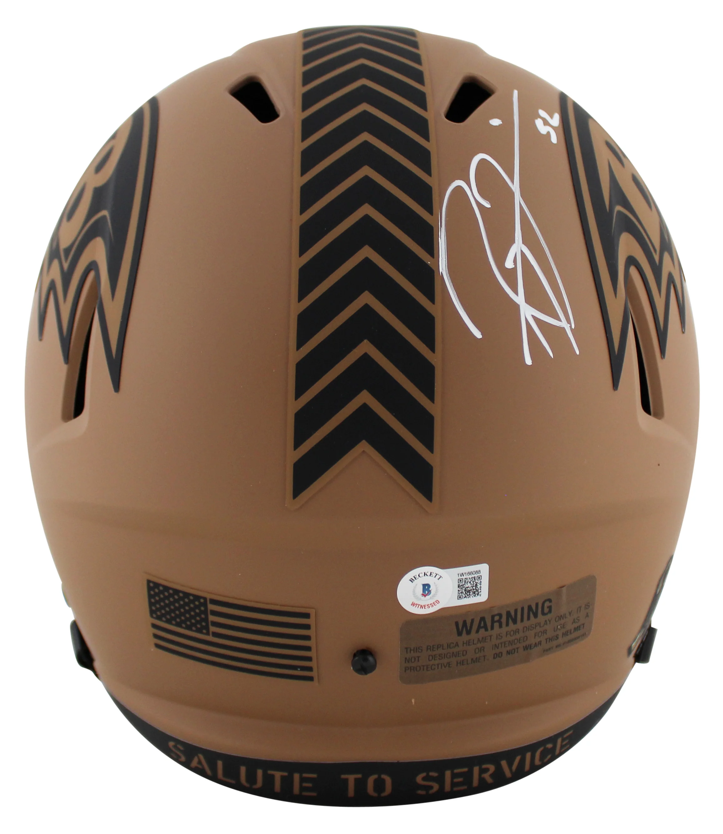 Ravens Ray Lewis Signed STS II Full Size Speed Rep Helmet W/ Case BAS Witnessed - Image 4