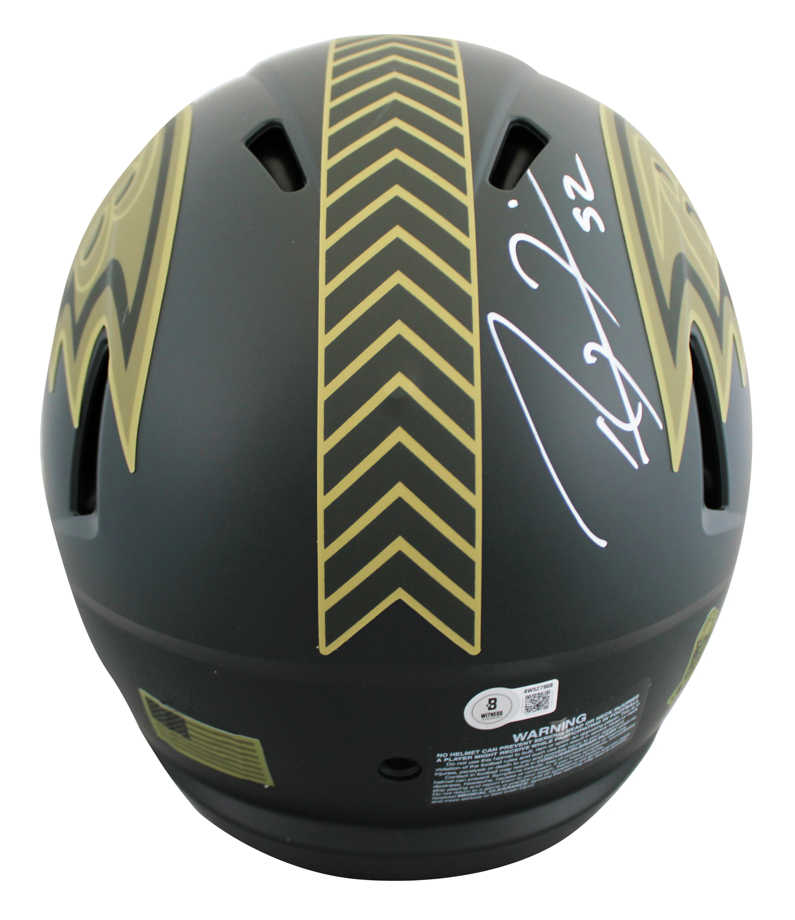 Ravens Ray Lewis Signed STS IV Full Size Speed Proline Helmet BAS Witnessed - Image 3