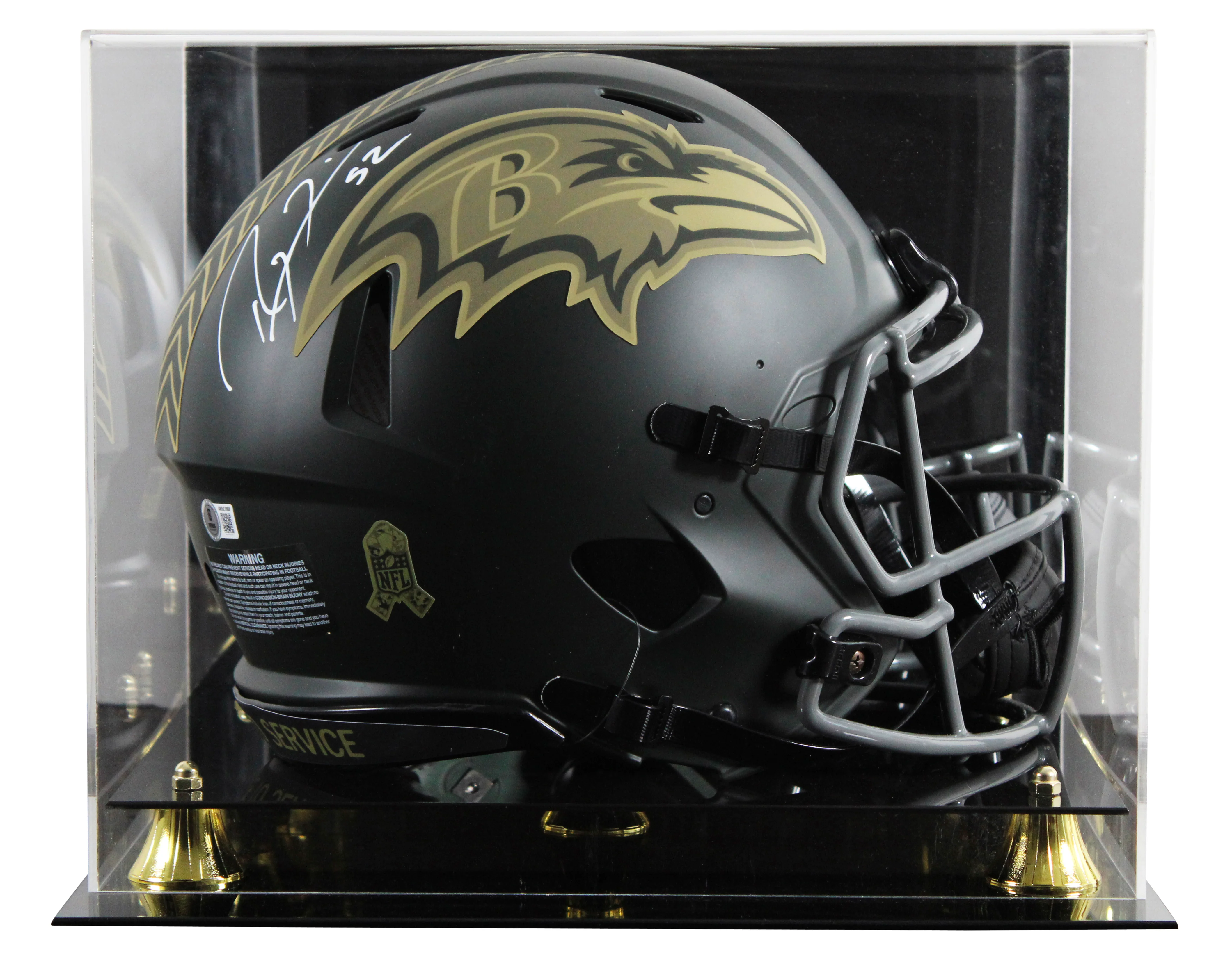 Ravens Ray Lewis Signed STS IV Full Size Speed Proline Helmet W/ Case BAS Wit - Image 2