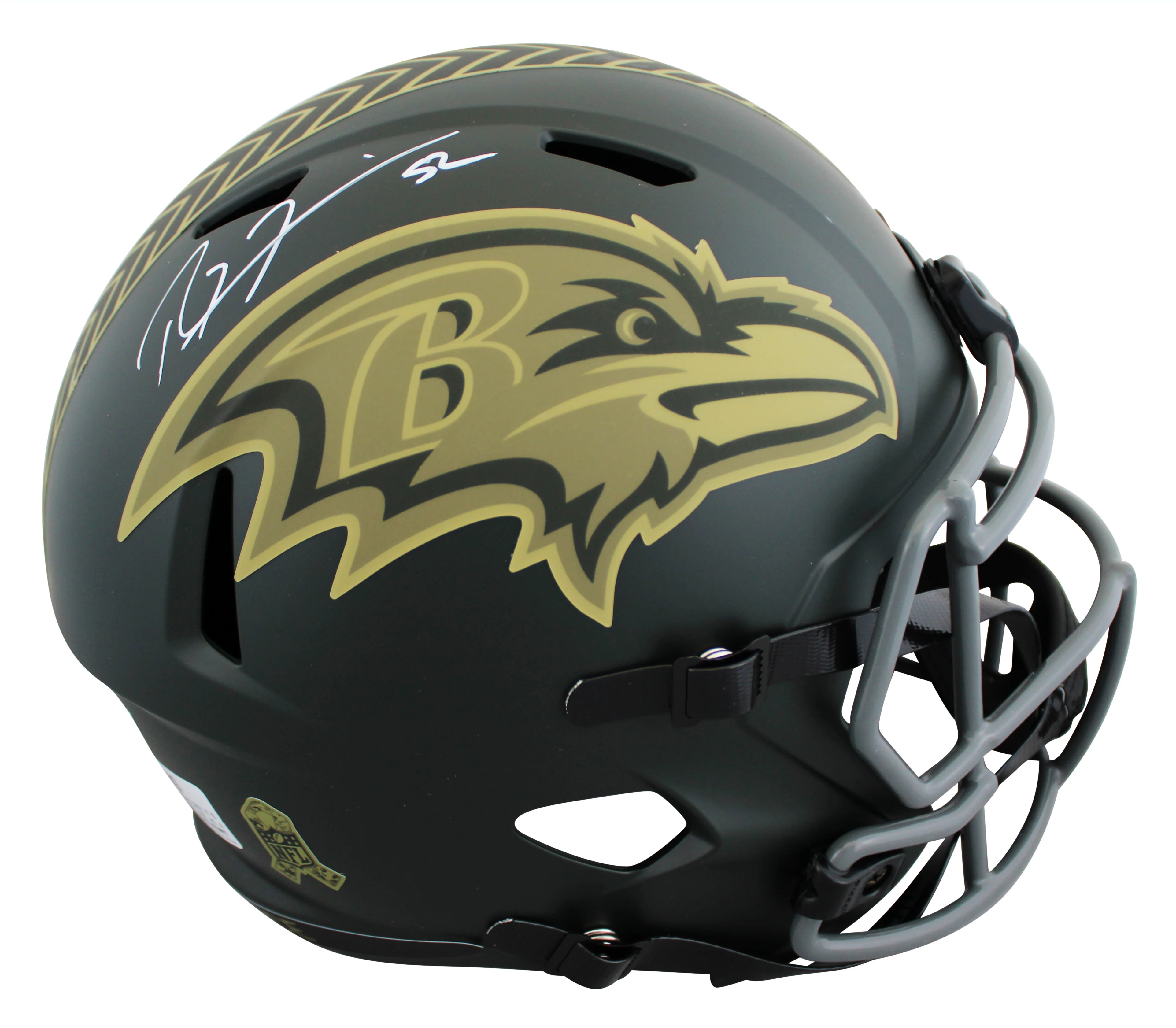 Ravens Ray Lewis Signed STS IV Full Size Speed Rep Helmet W/ Case BAS Witnessed - Image 3