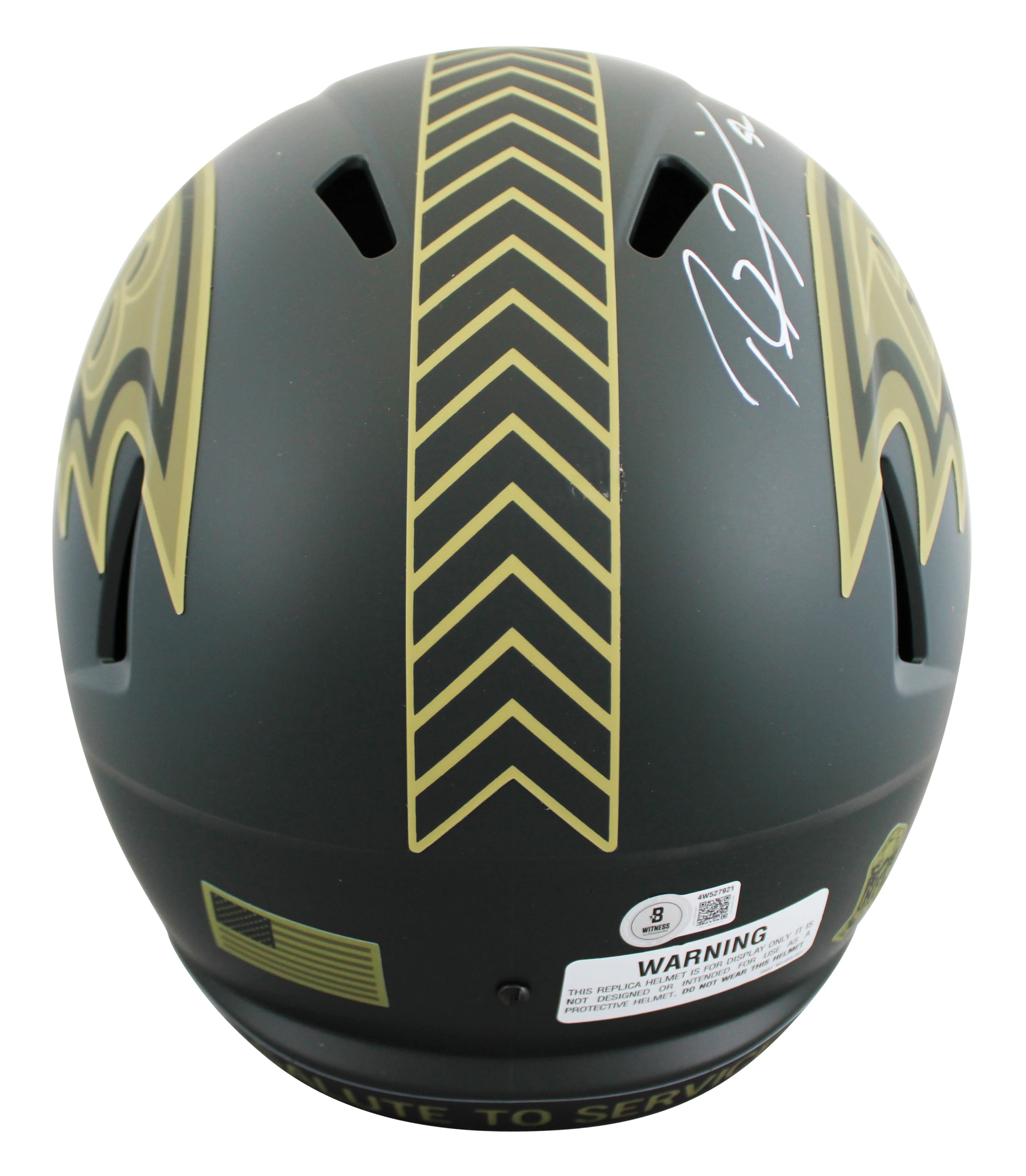 Ravens Ray Lewis Signed STS IV Full Size Speed Rep Helmet W/ Case BAS Witnessed - Image 4