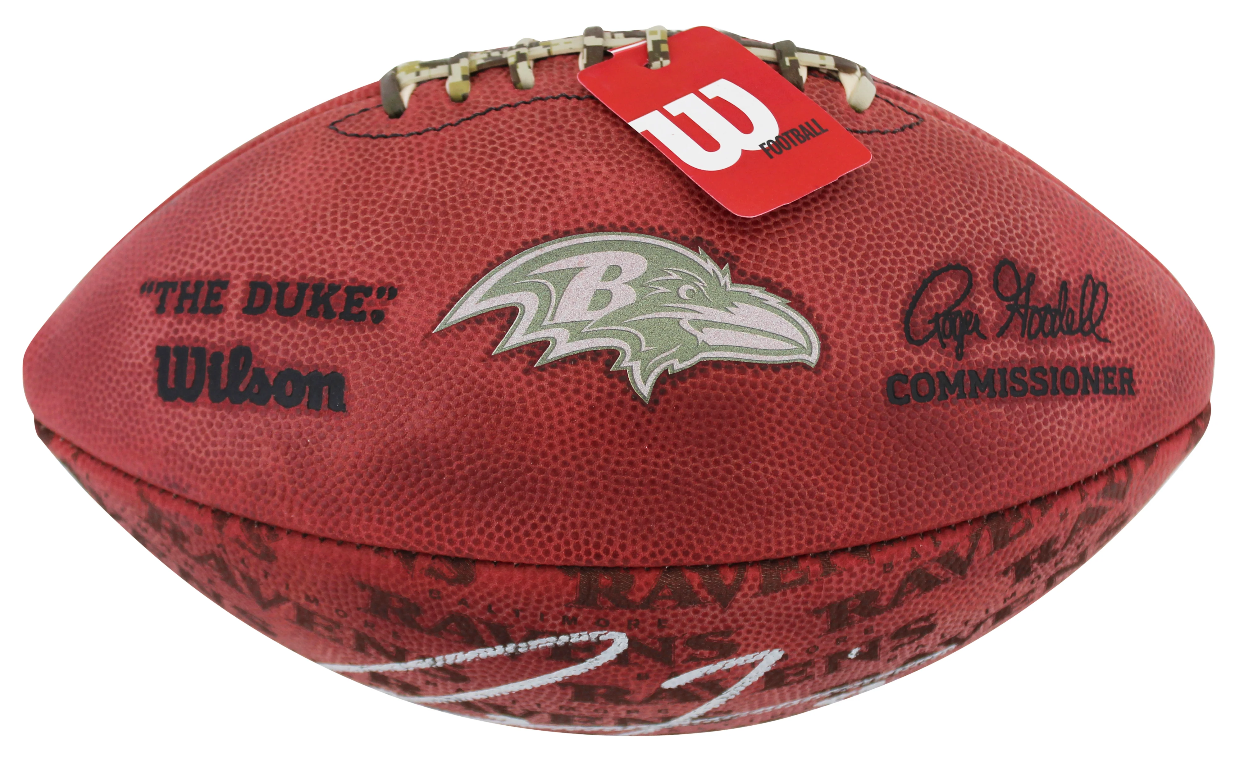 Ravens Ray Lewis Signed Wilson "The Duke" Team Showcase Nfl Football BAS Wit - Image 4