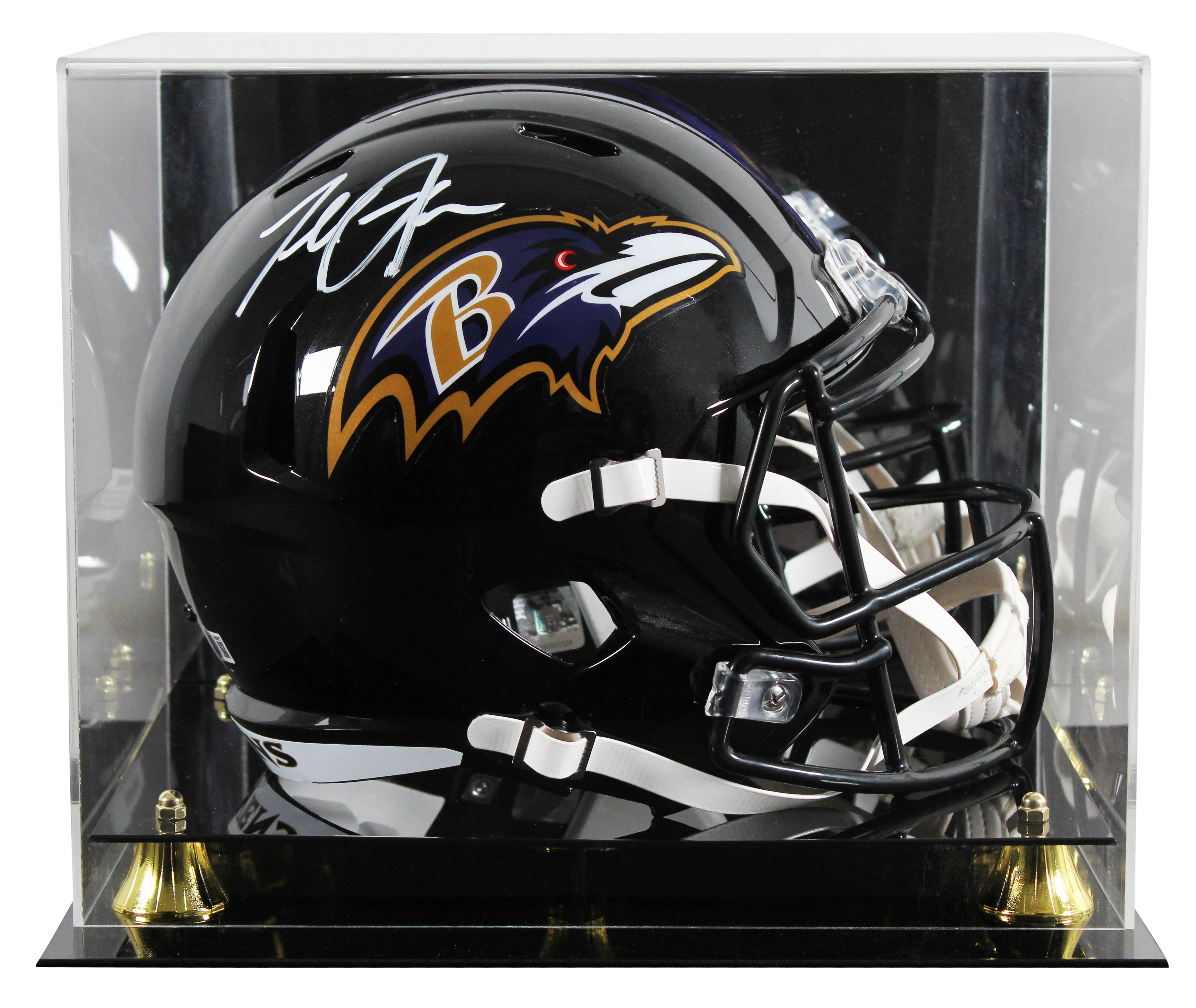 Ravens Terrell Suggs Signed Full Size Speed Rep Helmet W/ Case BAS Witnessed - Image 2