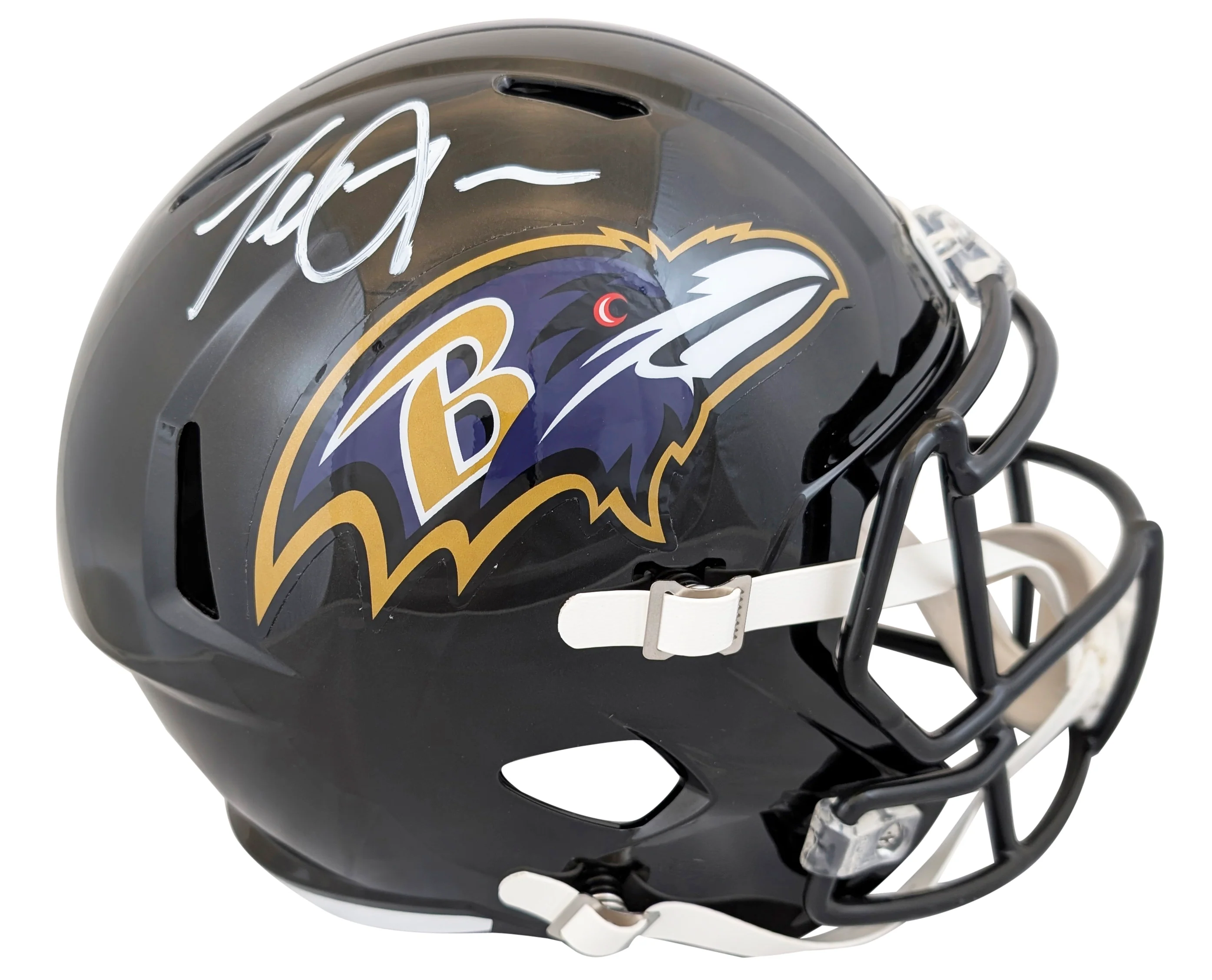 Ravens Terrell Suggs Signed Full Size Speed Rep Helmet W/ Case BAS Witnessed - Image 3