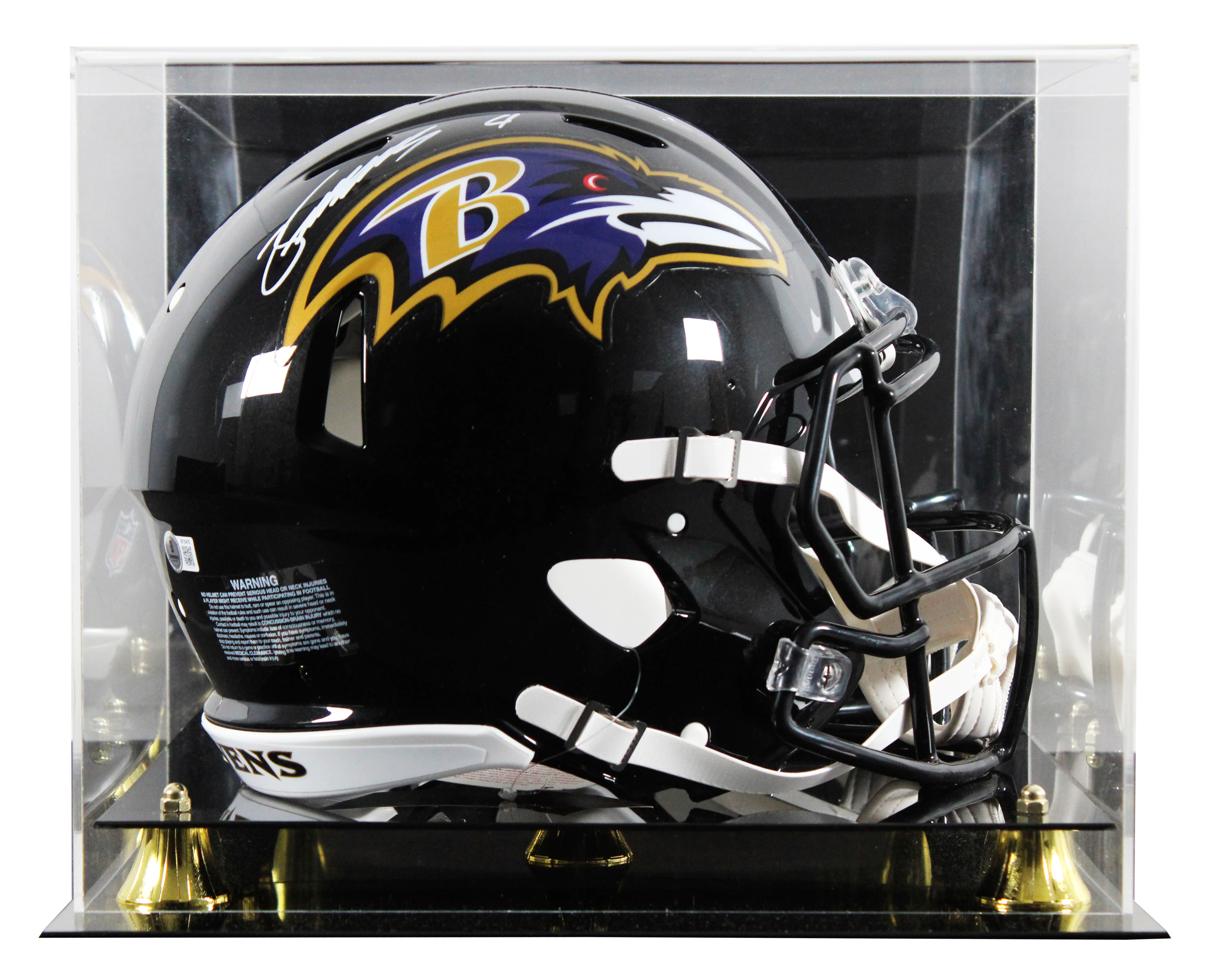 Ravens Zay Flowers Authentic Signed Full Size Speed Proline Helmet w/ Case BAS - Image 2