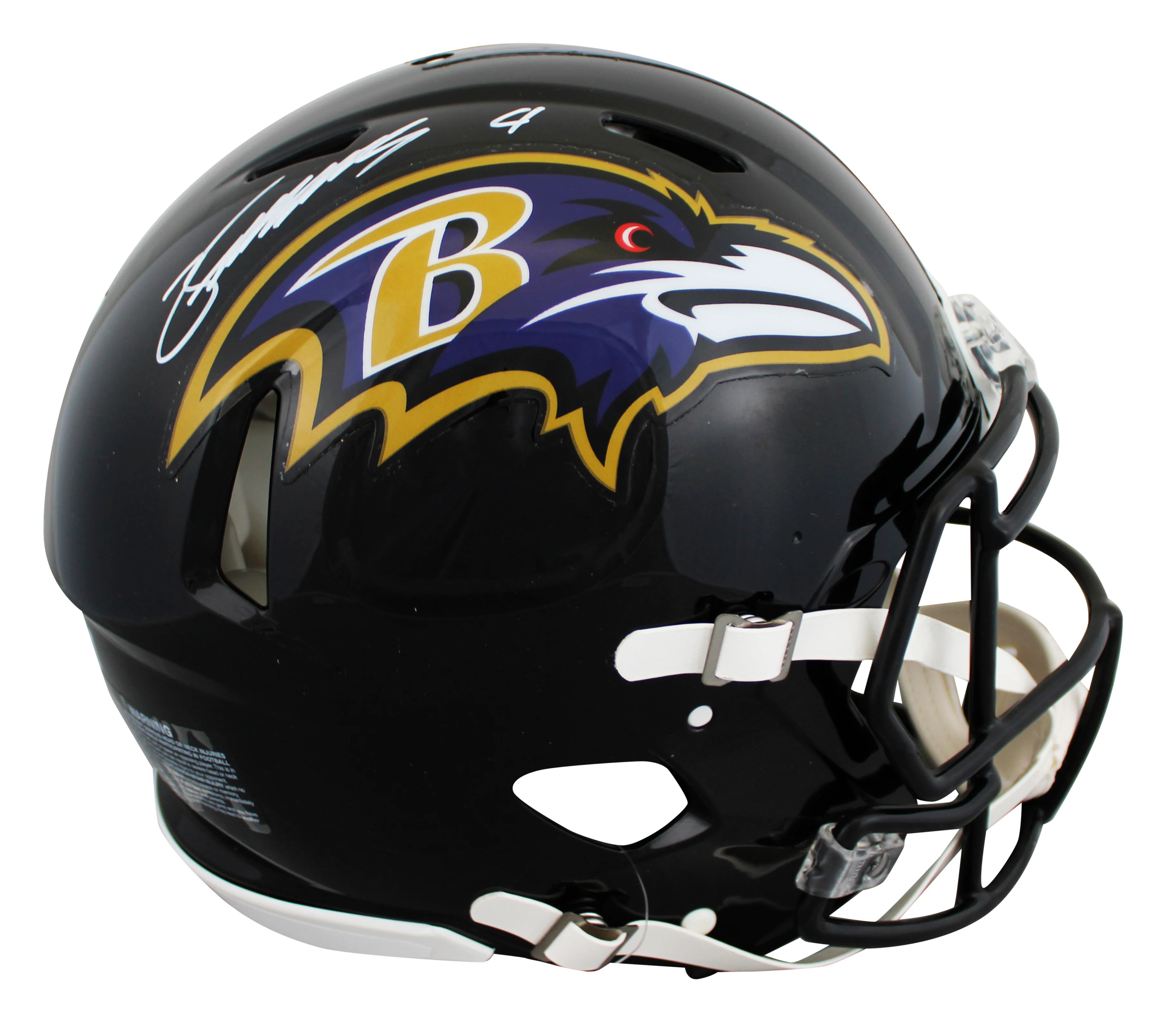 Ravens Zay Flowers Authentic Signed Full Size Speed Proline Helmet w/ Case BAS - Image 3