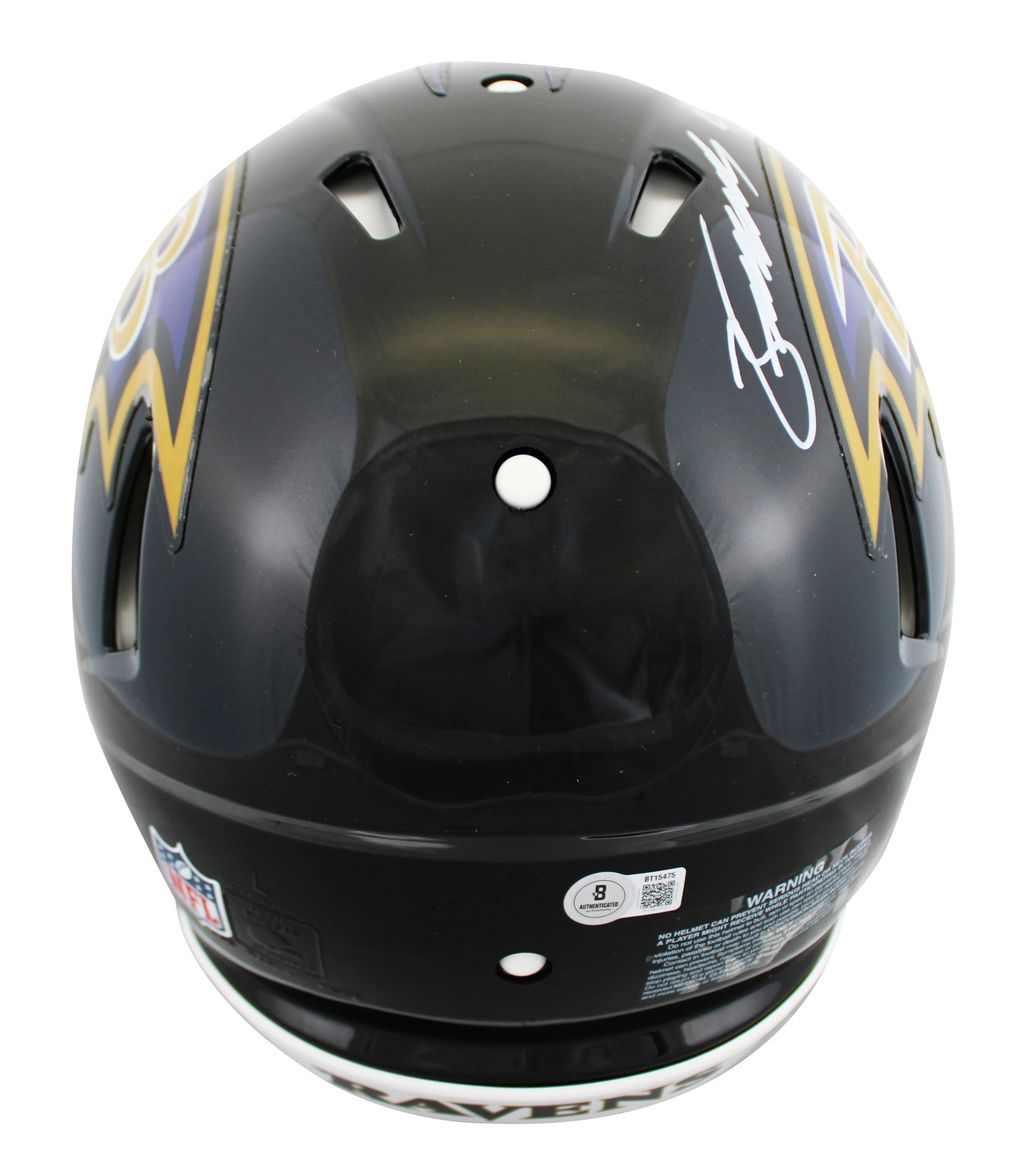 Ravens Zay Flowers Authentic Signed Full Size Speed Proline Helmet w/ Case BAS - Image 4