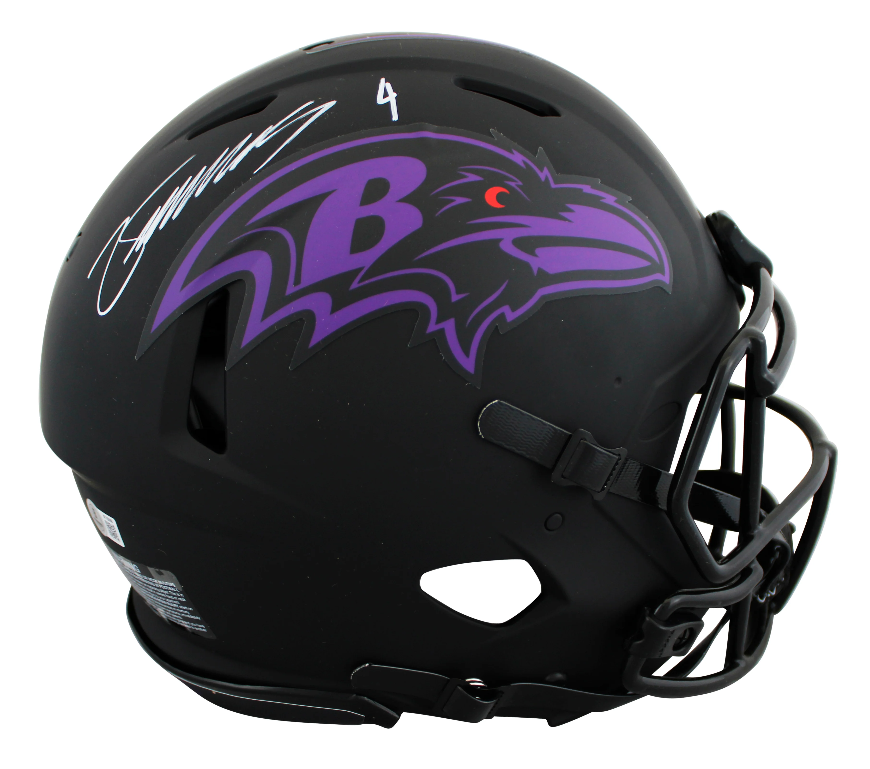 Ravens Zay Flowers Signed Eclipse Full Size Speed Proline Helmet BAS #BT15568 - Image 2