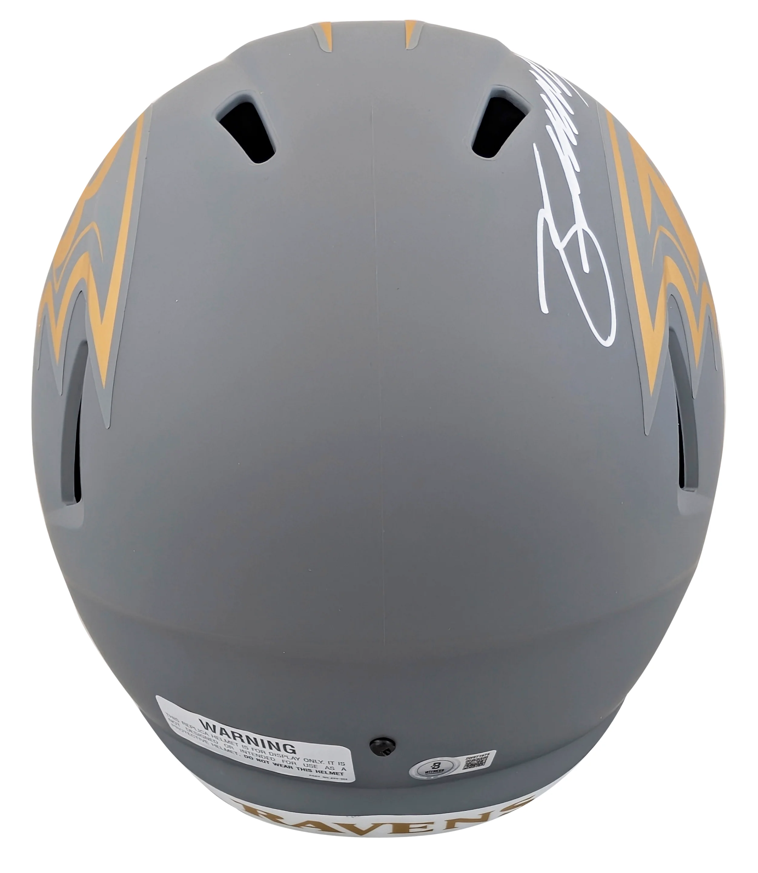 Ravens Zay Flowers Signed Slate Full Size Speed Rep Helmet W/ Case BAS Witnessed - Image 4