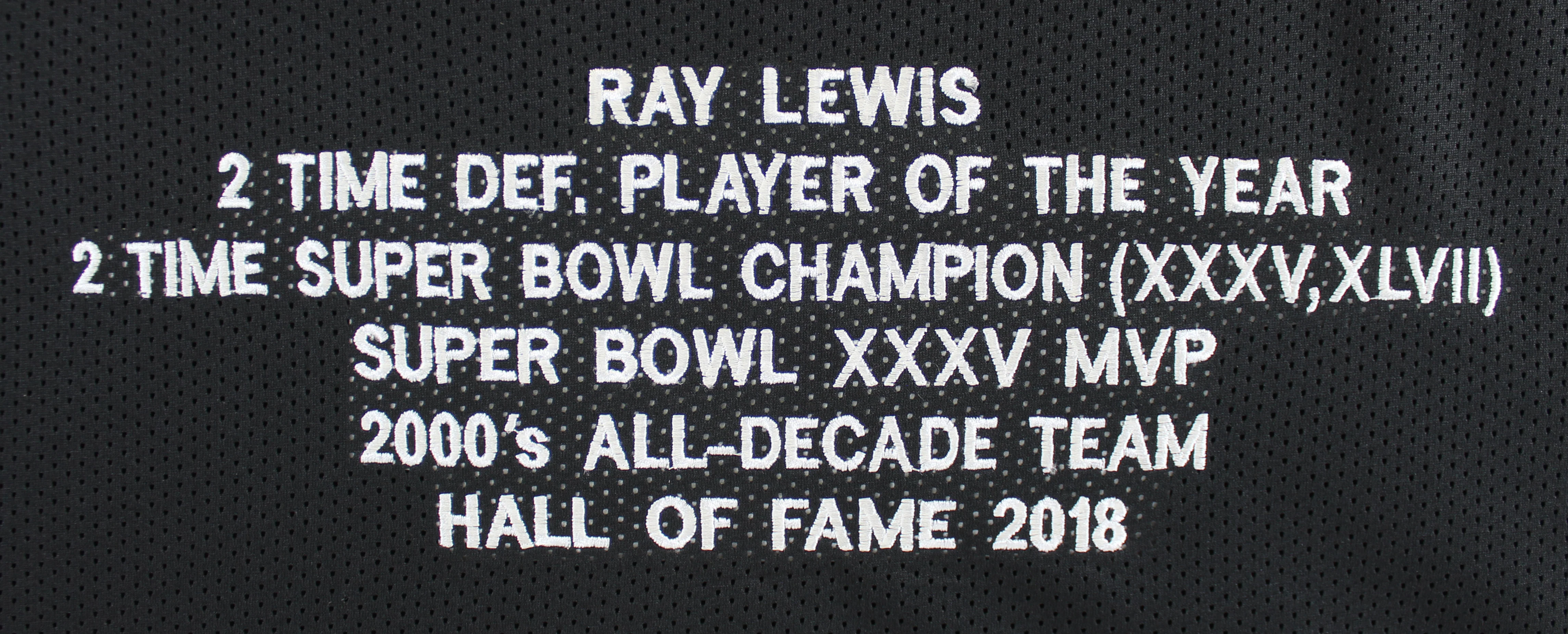 Ray Lewis Authentic Signed Black Pro Style Stat Jersey BAS Witnessed - Image 4