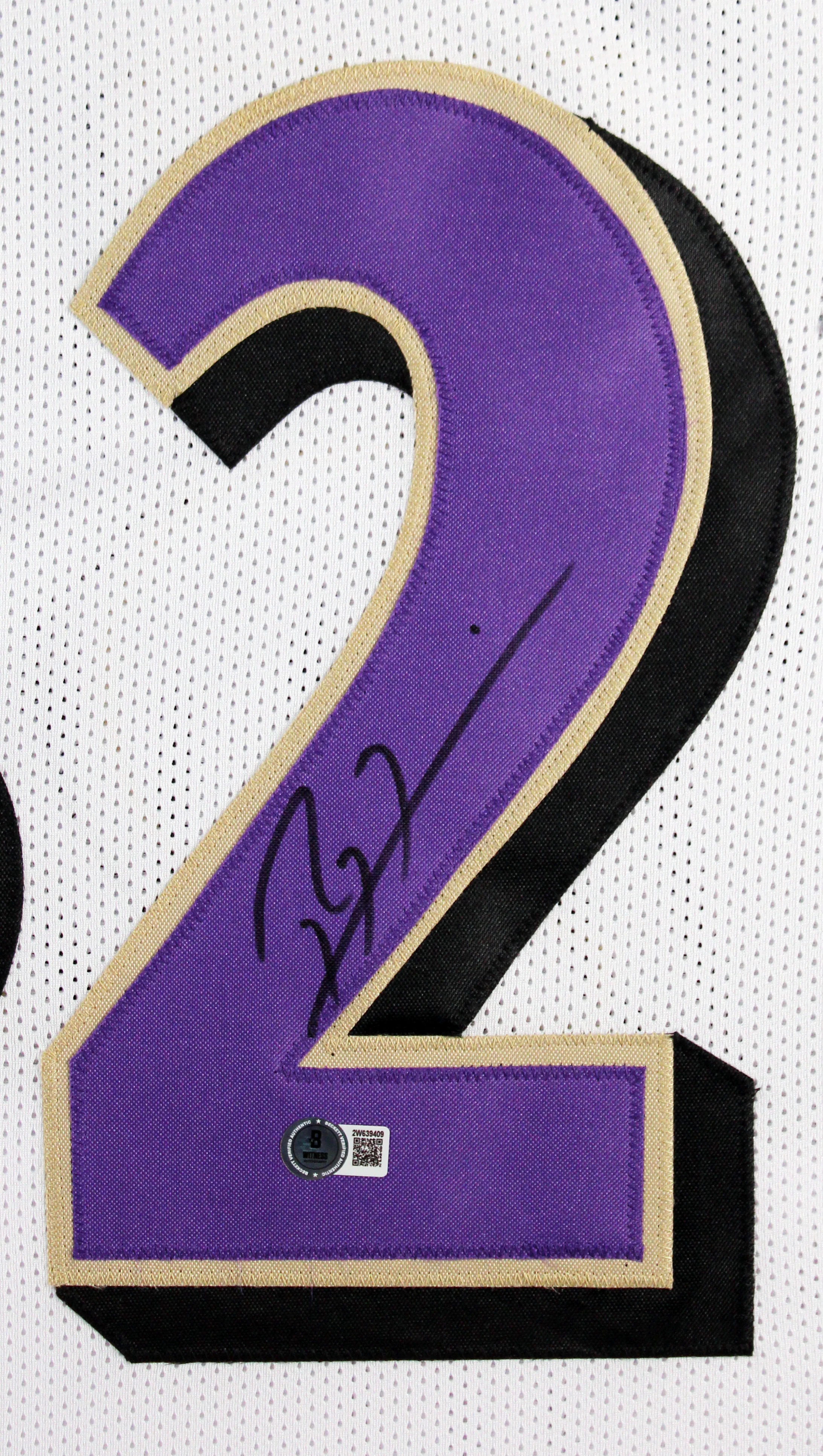 Ray Lewis Authentic Signed White Pro Style Framed Jersey Autographed BAS Witness - Image 3