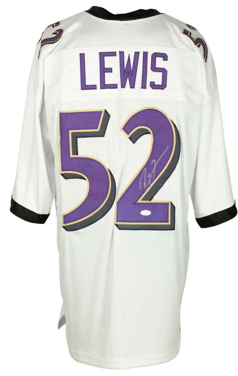 Ray Lewis Signed Custom White Pro Style Football Jersey JSA ITP - Image 2