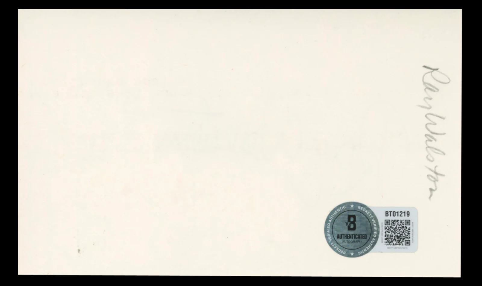 Ray Walston My Favorite Martian Authentic Signed 3x5 Index Card BAS #BT01219 - Image 3