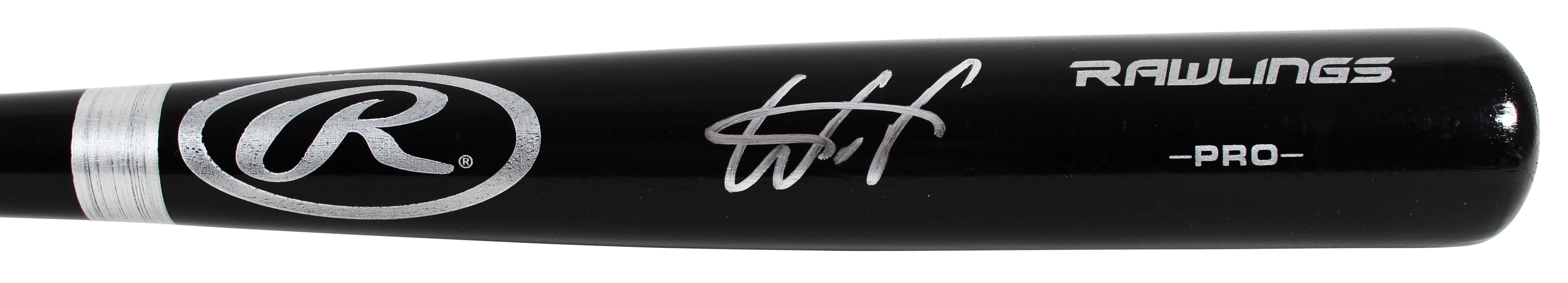 Rays Wander Franco Authentic Signed Black Rawlings Big Stick Baseball Bat JSA - Image 7