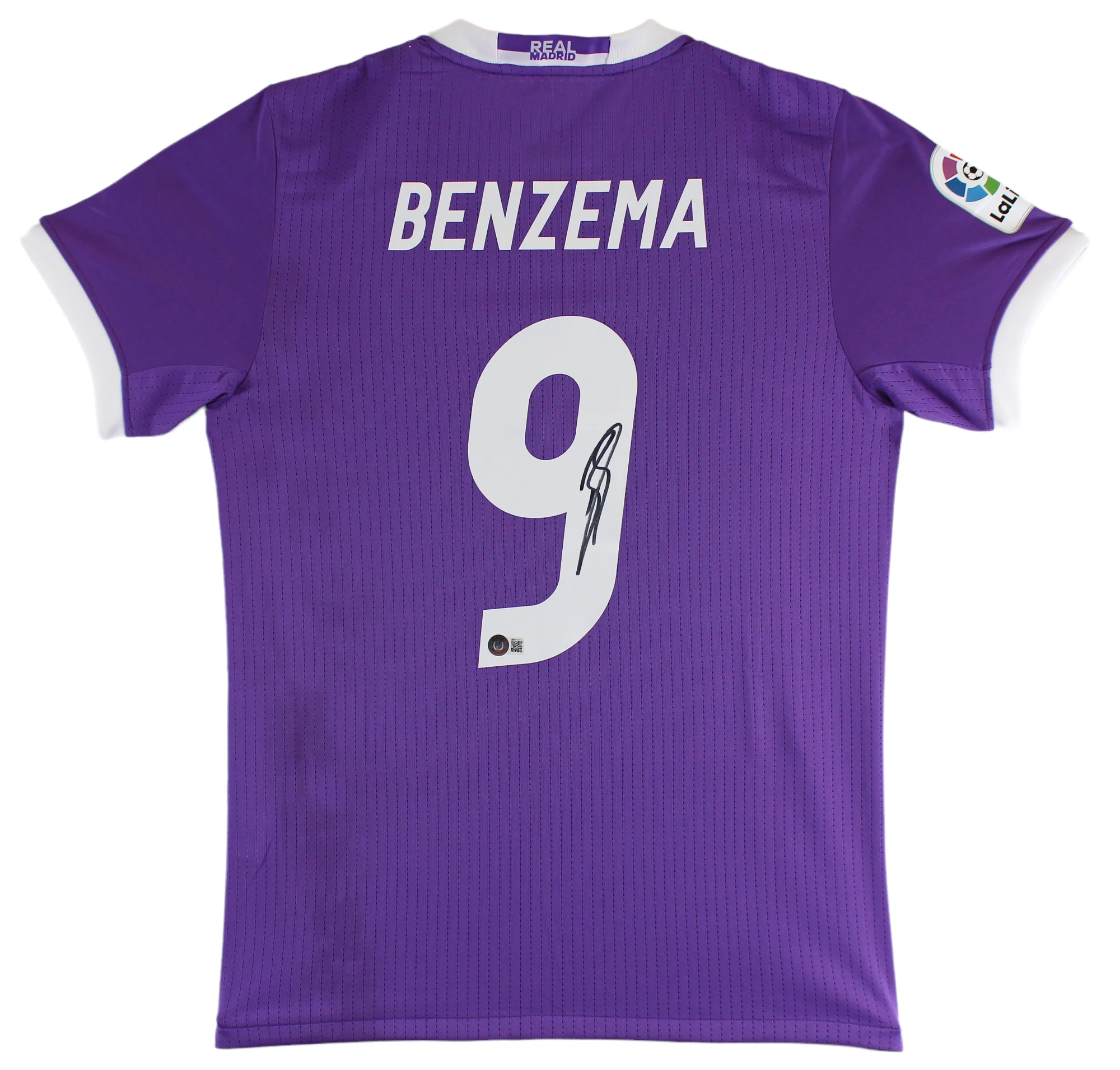 Real Madrid Karim Benzema Authentic Signed Purple Adidas Jersey Autographed BAS - Image 2