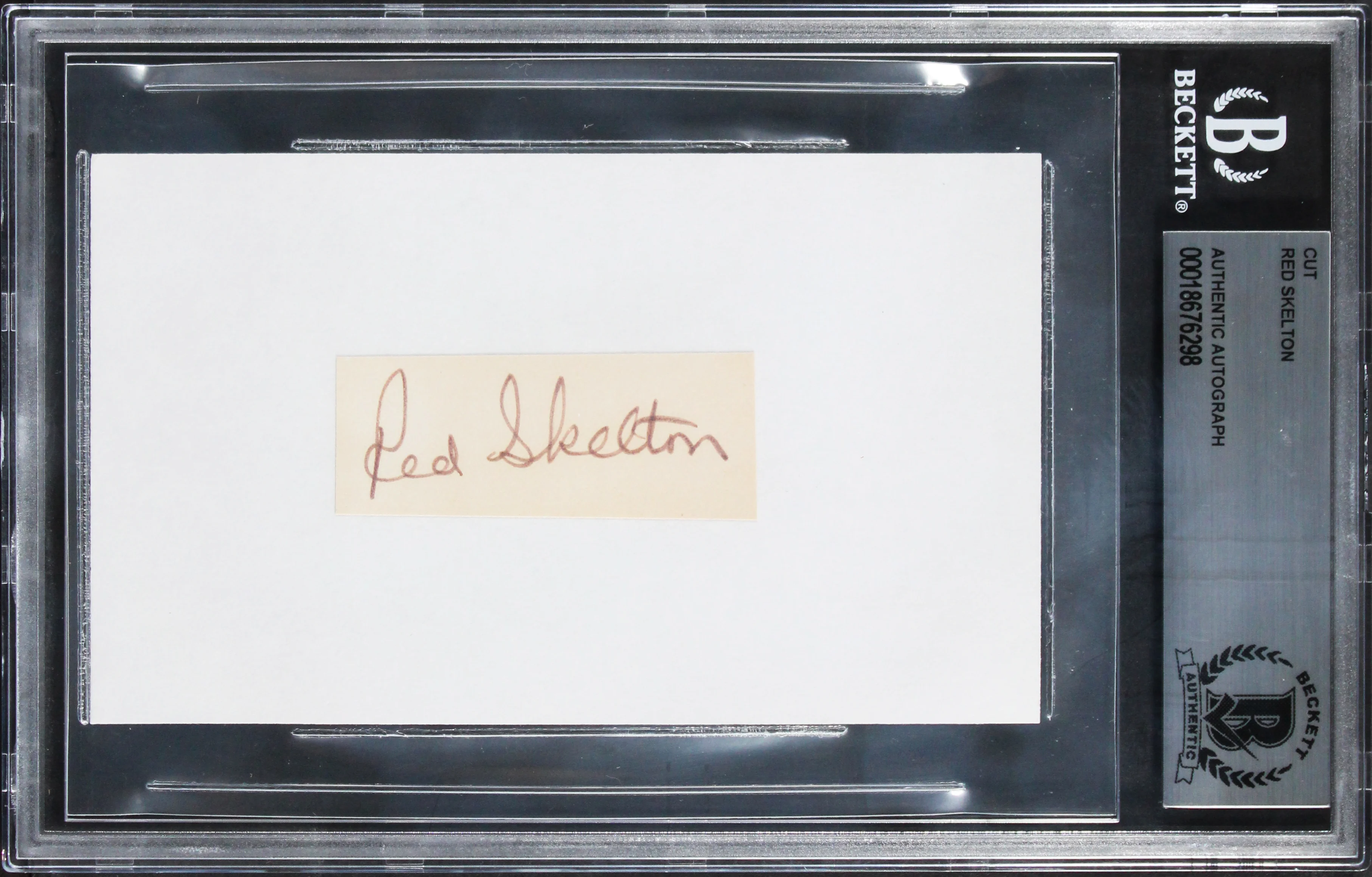 Red Skelton The Red Skelton Show Signed .75x2 Inch Cut Signature BAS Slabbed - Image 2