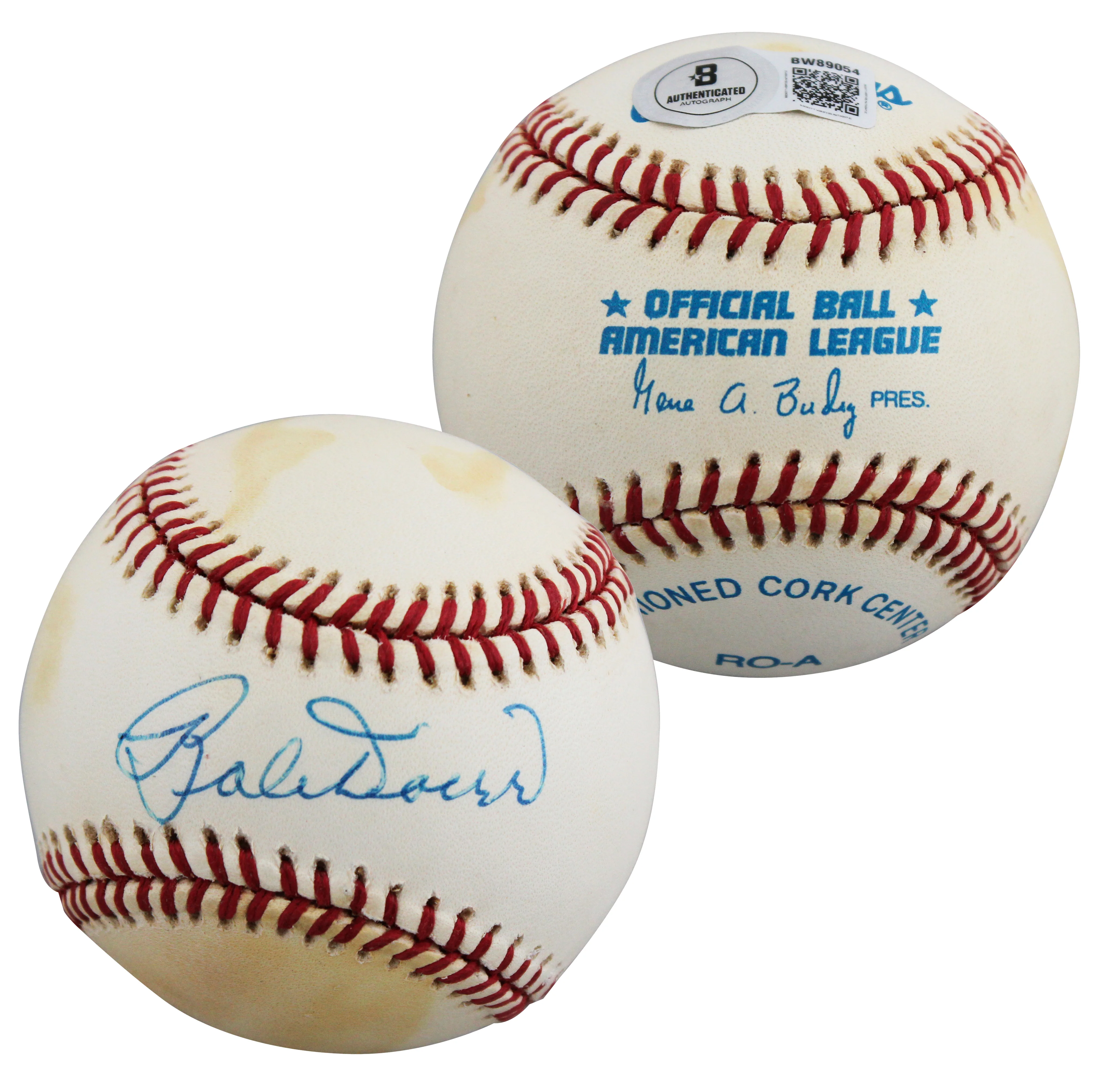 Red Sox Bobby Doerr Authentic Signed Gene Budig OAL Baseball BAS #BW89054 - Image 2