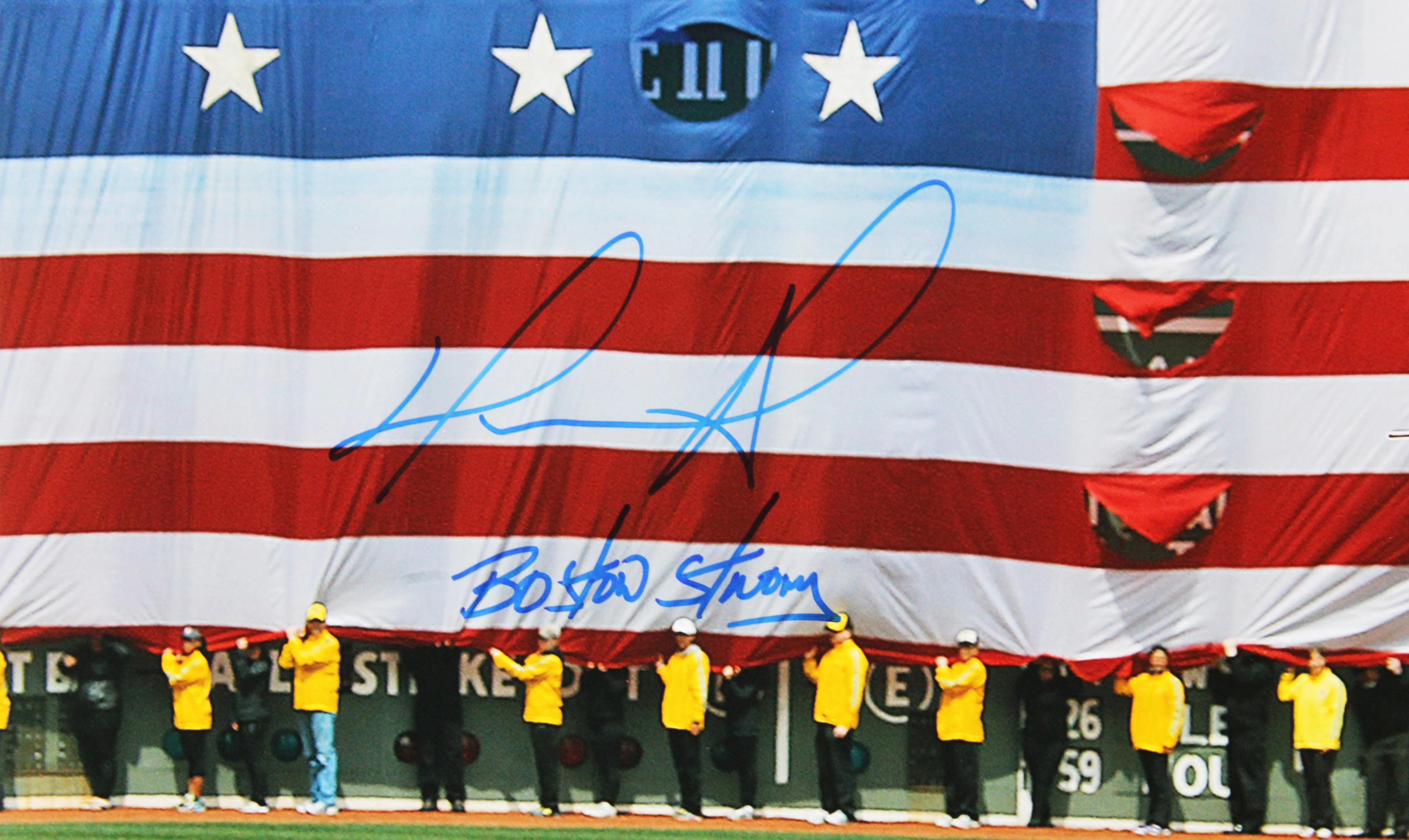 Red Sox David Ortiz "Boston Strong" Signed 16x20 Horizontal Photo BAS Witnessed - Image 3