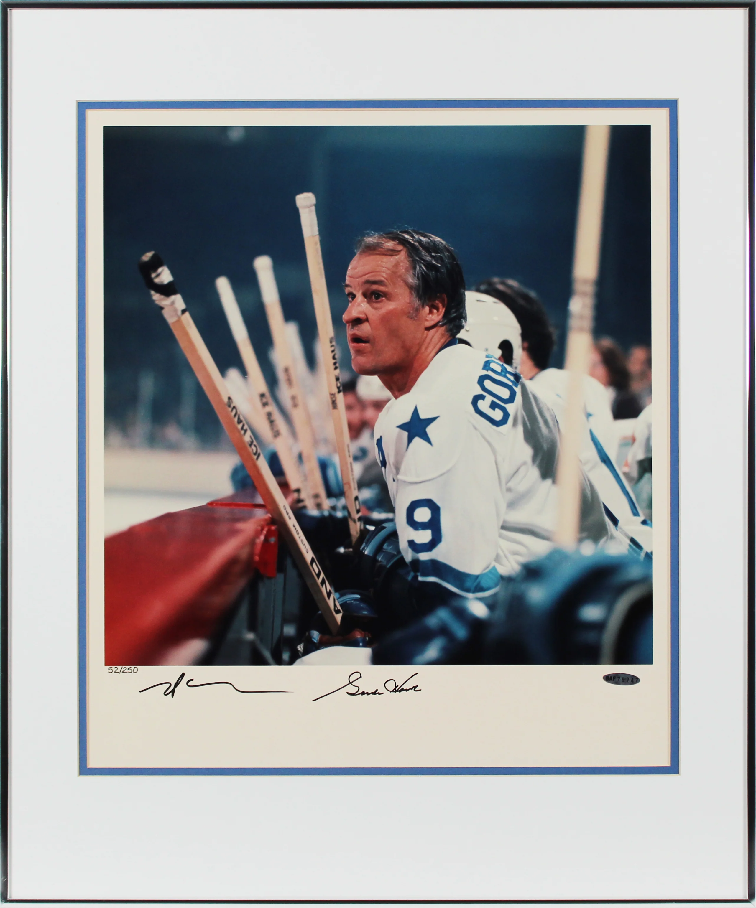 Red Wings Gordie Howe & Neil Leifer Signed 16x20 Framed Photo LE #52/250 BAS - Image 2