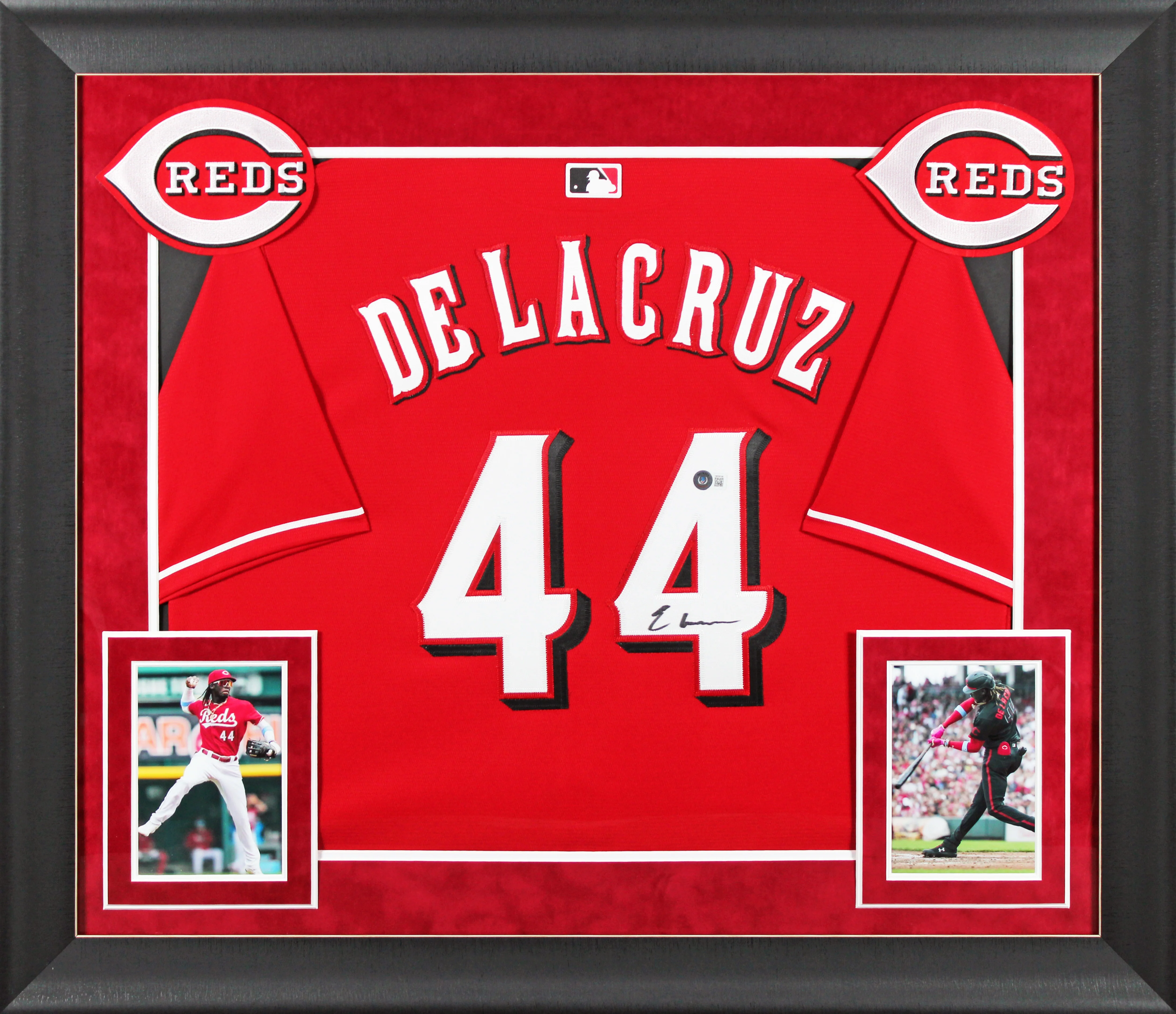 Reds Elly De La Cruz Authentic Signed Red Nike Framed Jersey BAS Witnessed - Image 2