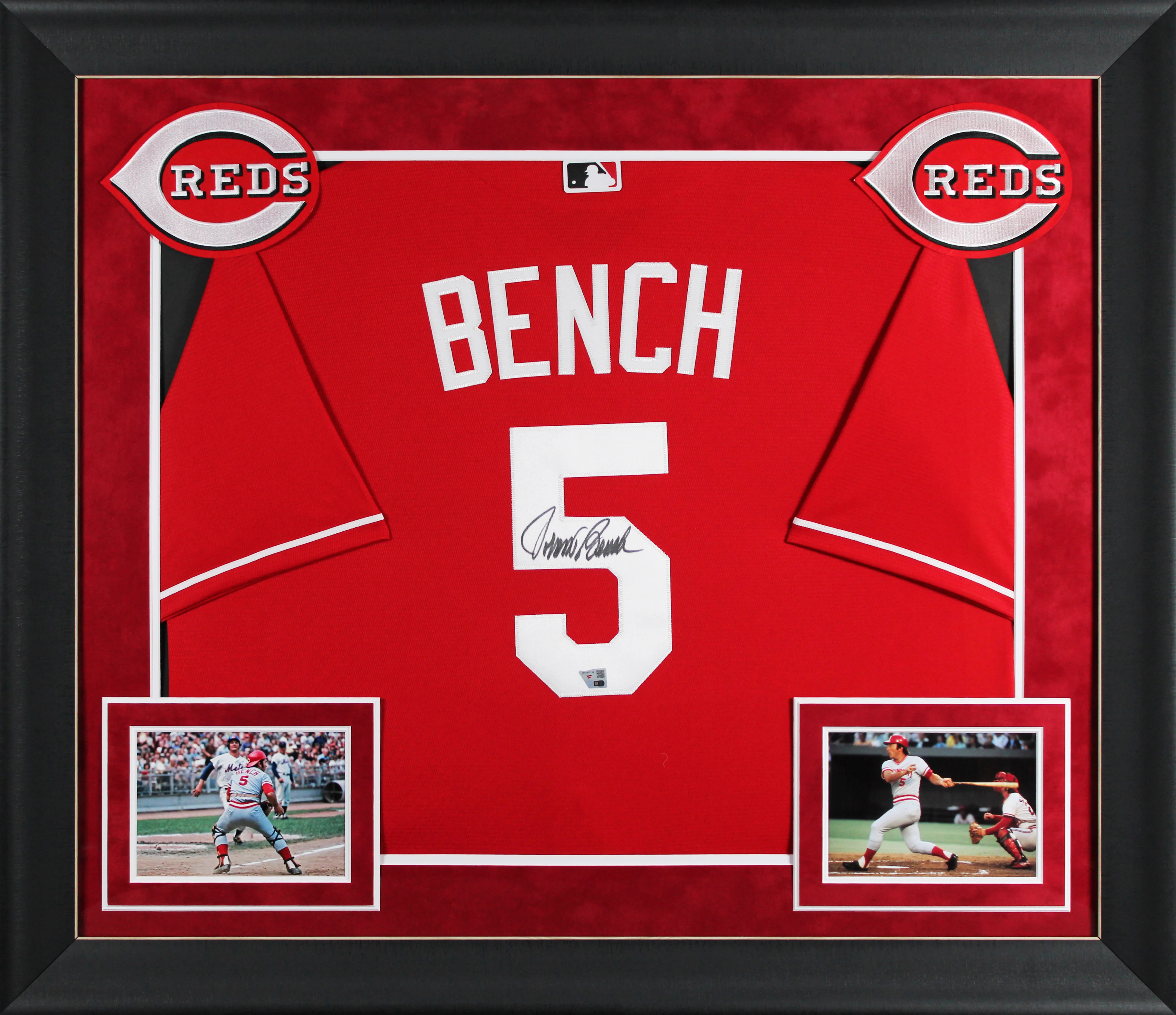 Reds Johnny Bench Authentic Signed Red Majestic Framed Jersey Fanatics - Image 2