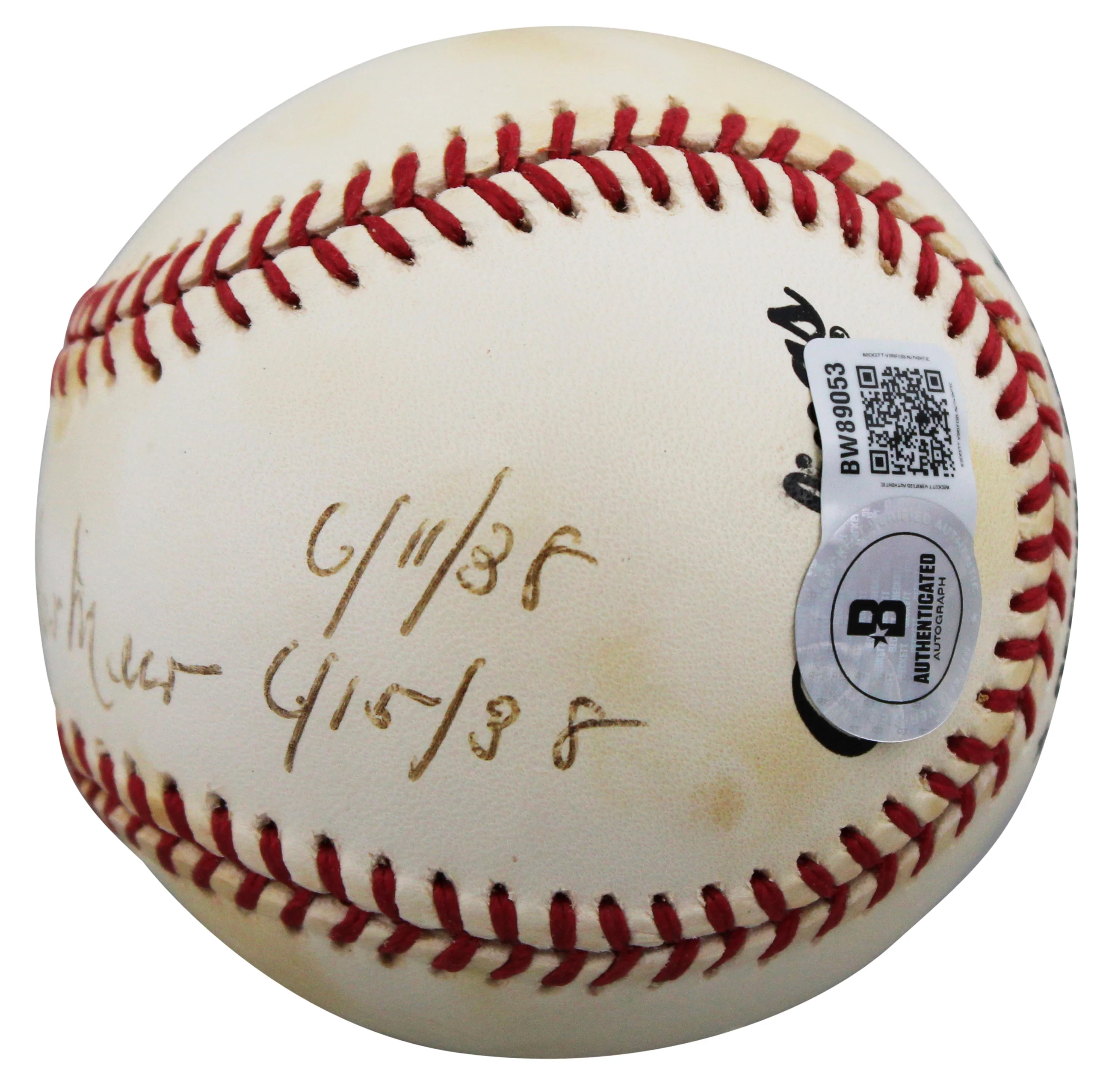 Reds Johnny Vander Meer Authentic Signed William White ONL Baseball BAS #BW89053 - Image 4