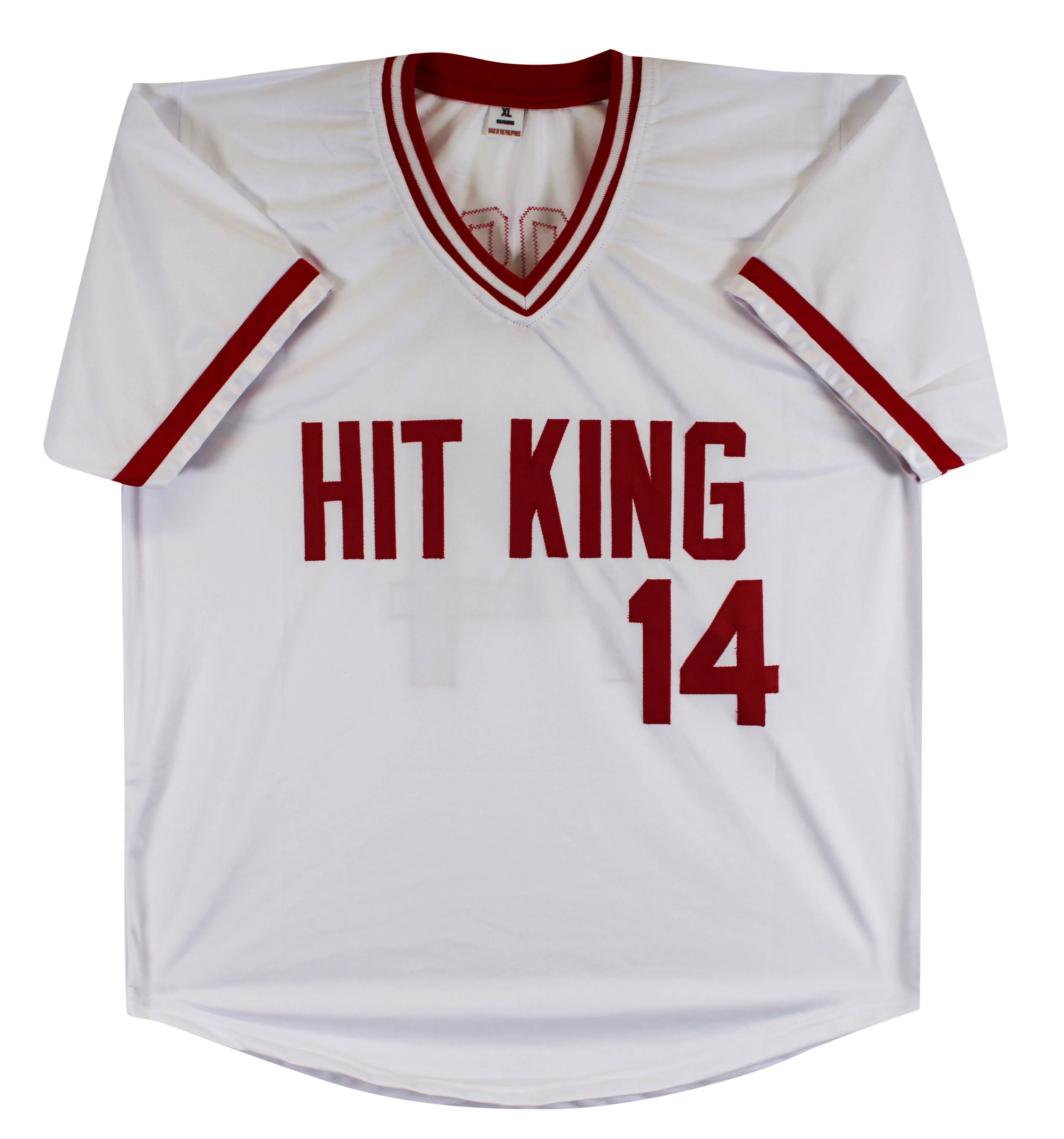 Reds Pete Rose "4256" Authentic Signed White Pro Style Jersey Autographed BAS 5 - Image 4