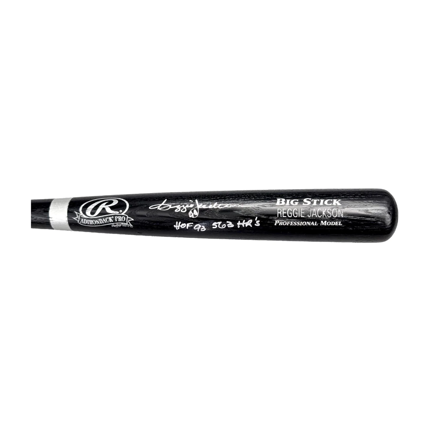Reggie Jackson Autographed Rawlings Adirondack Pro Big Stick Black Bat w/ Inscriptions - PSA/DNA