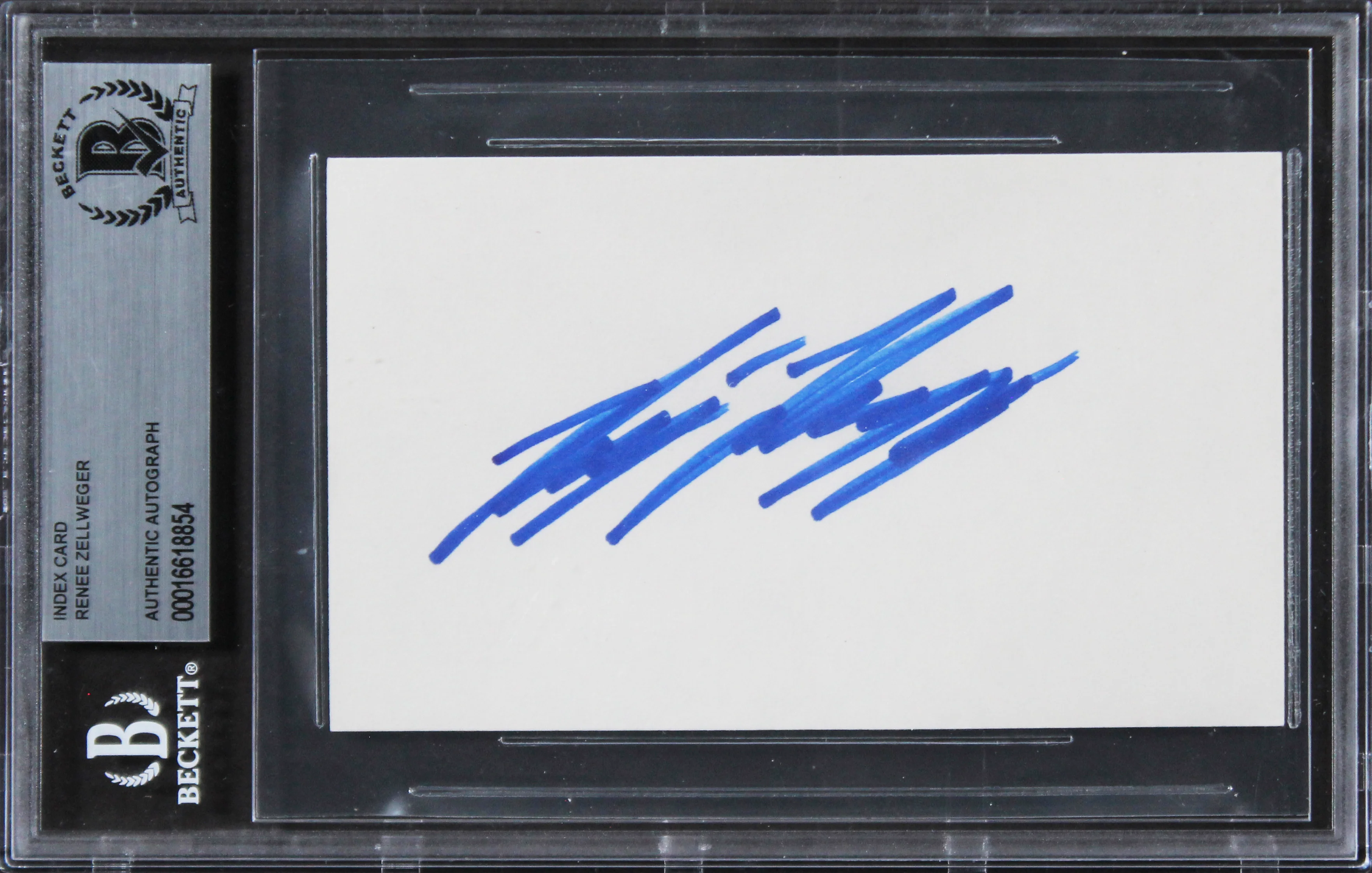 Renee Zellweger Jerry Maguire Authentic Signed 3x5 Index Card BAS Slabbed 2