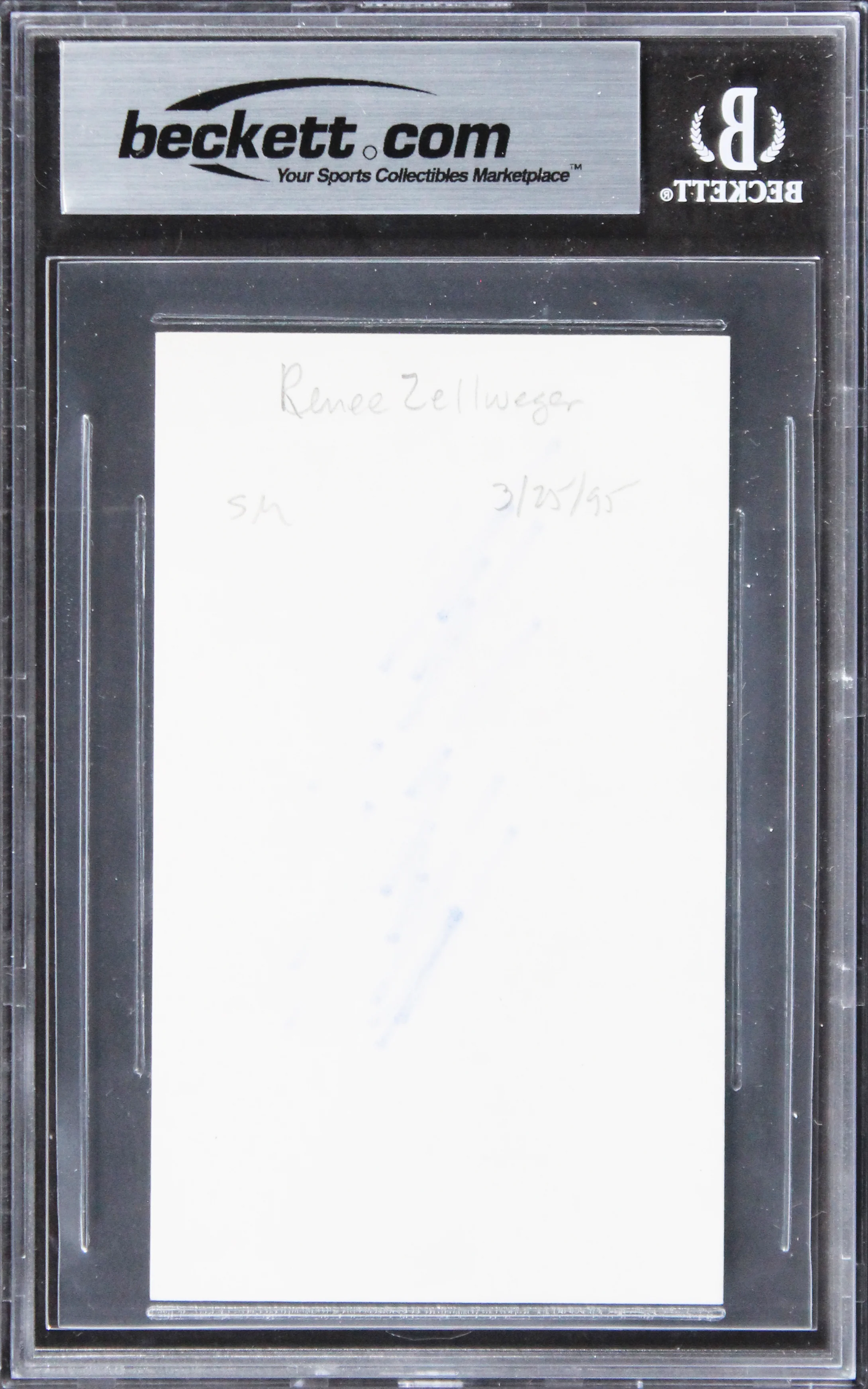 Renee Zellweger Jerry Maguire Authentic Signed 3x5 Index Card BAS Slabbed 2 - Image 3