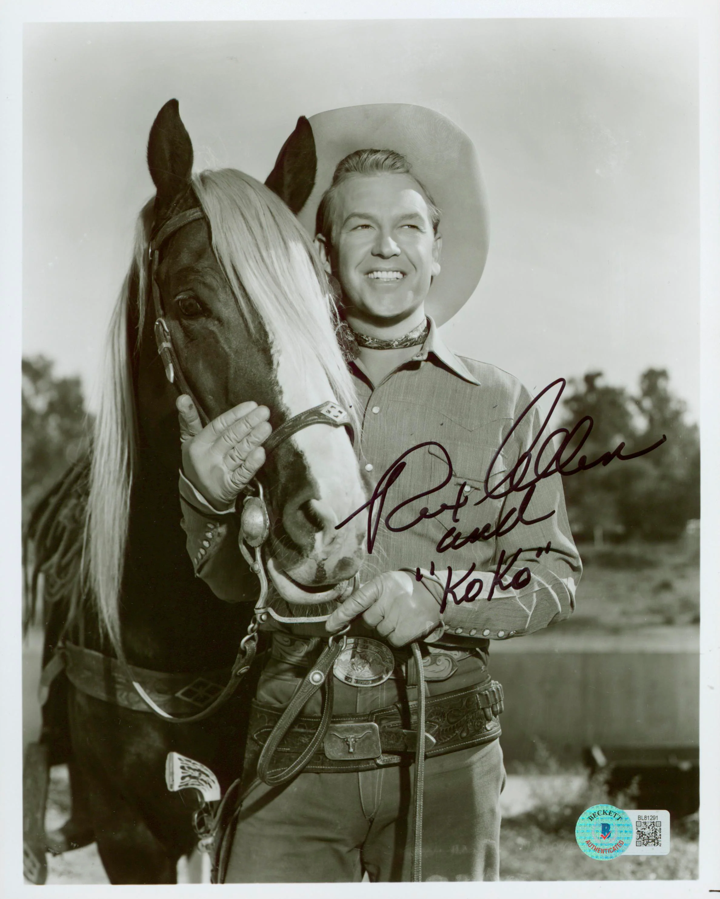 Rex Allen Colorado Sundown "And Koko" Authentic Signed 8x10 Photo BAS #BL81291