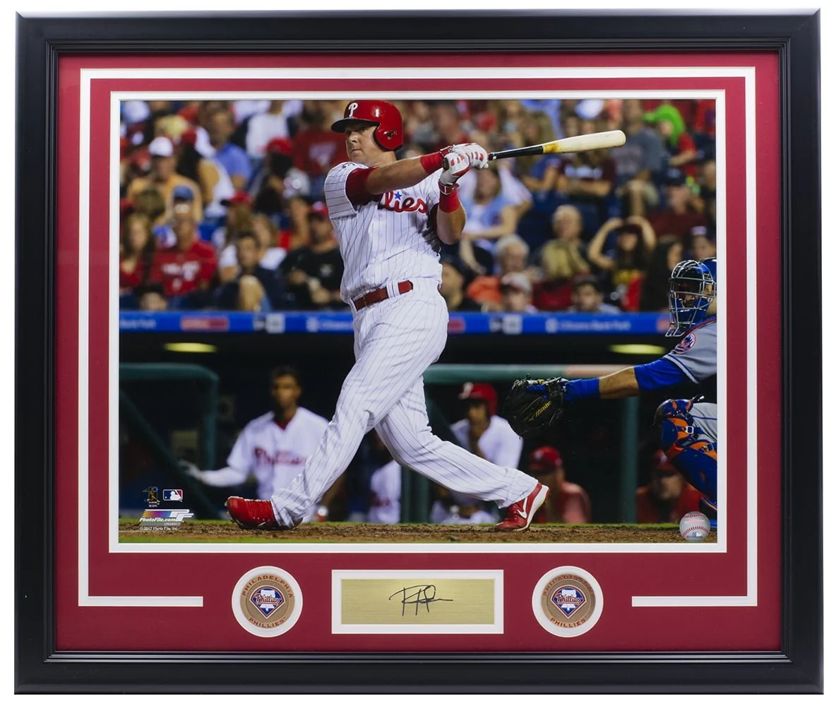 Rhys Hoskins Framed 16x20 Phillies Baseball Photo w/ Laser Engraved Signature - Image 3