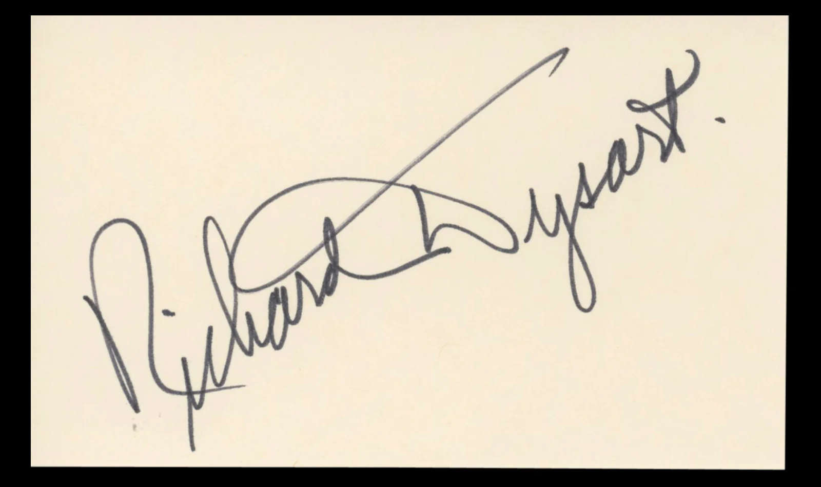Richard Dysart L.A. Law Authentic Signed 3x5 Index Card Autographed BAS #BT01242 - Image 2