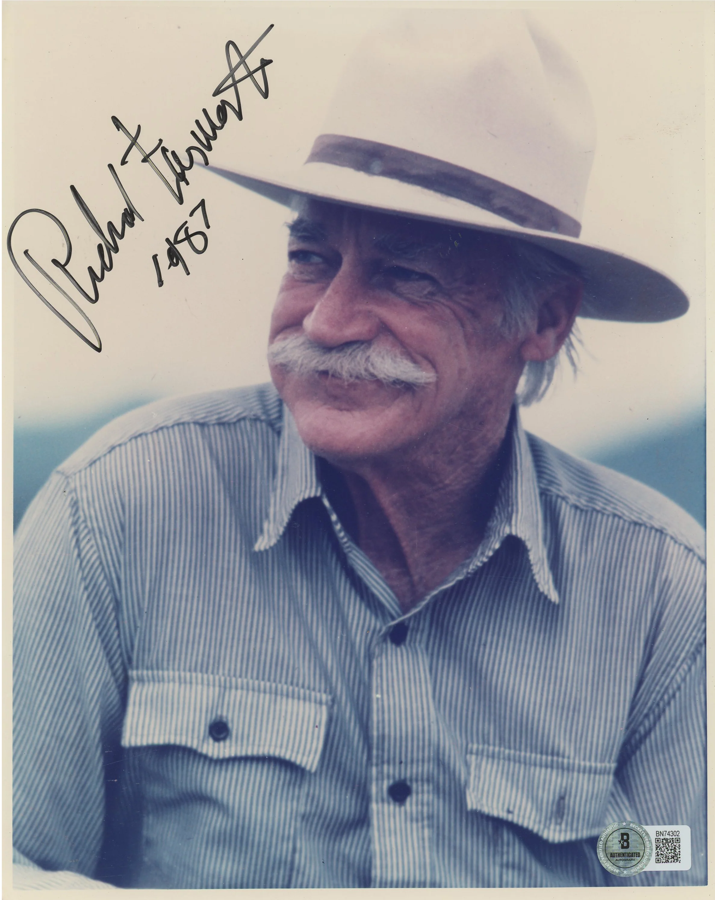 Richard Farnsworth Sylvester "1987" Authentic Signed 8x10 Photo BAS #BN74302 - Image 2