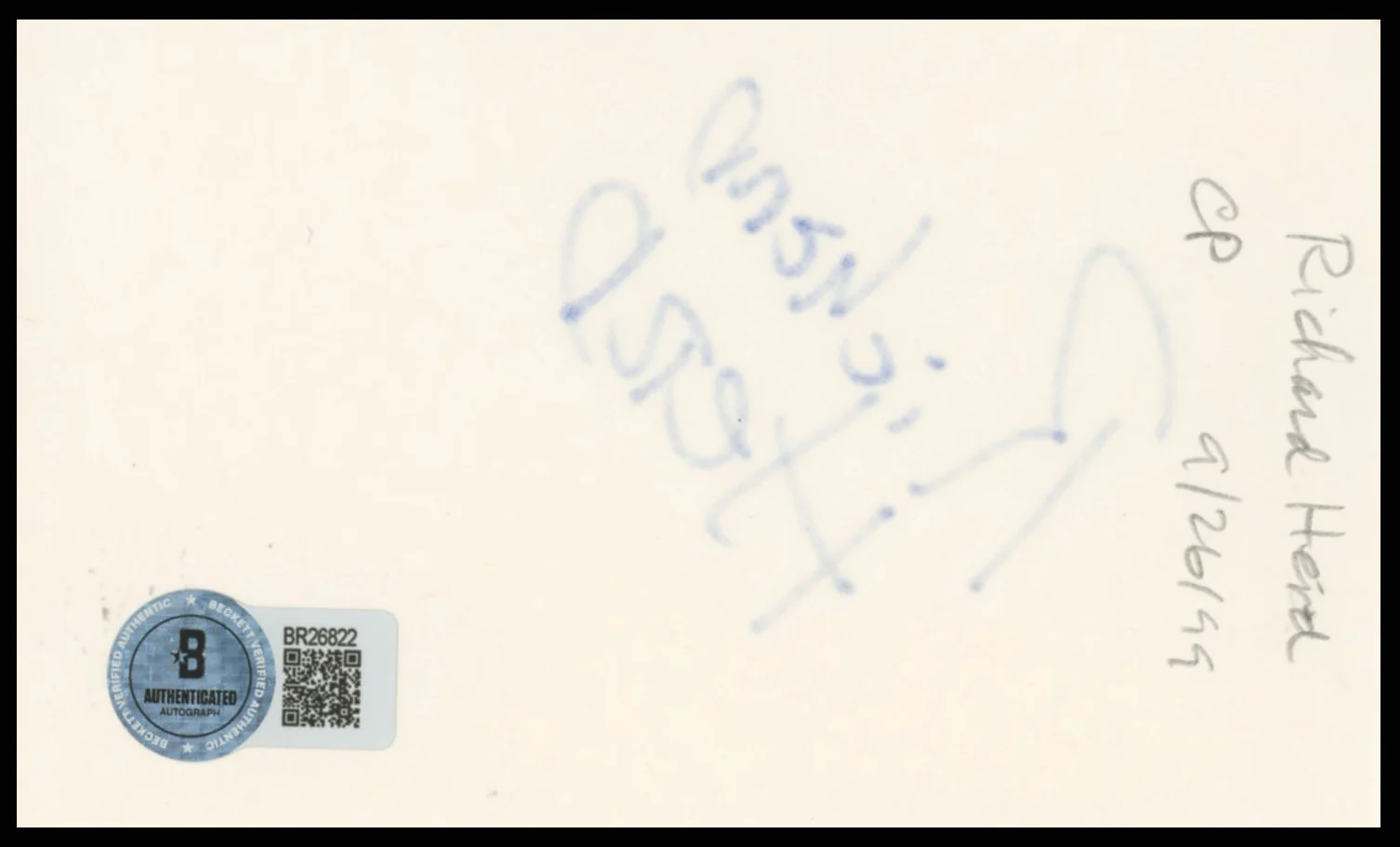 Richard Herd Star Trek: Voyager Authentic Signed 3x5 Index Card BAS #BR26822 - Image 3