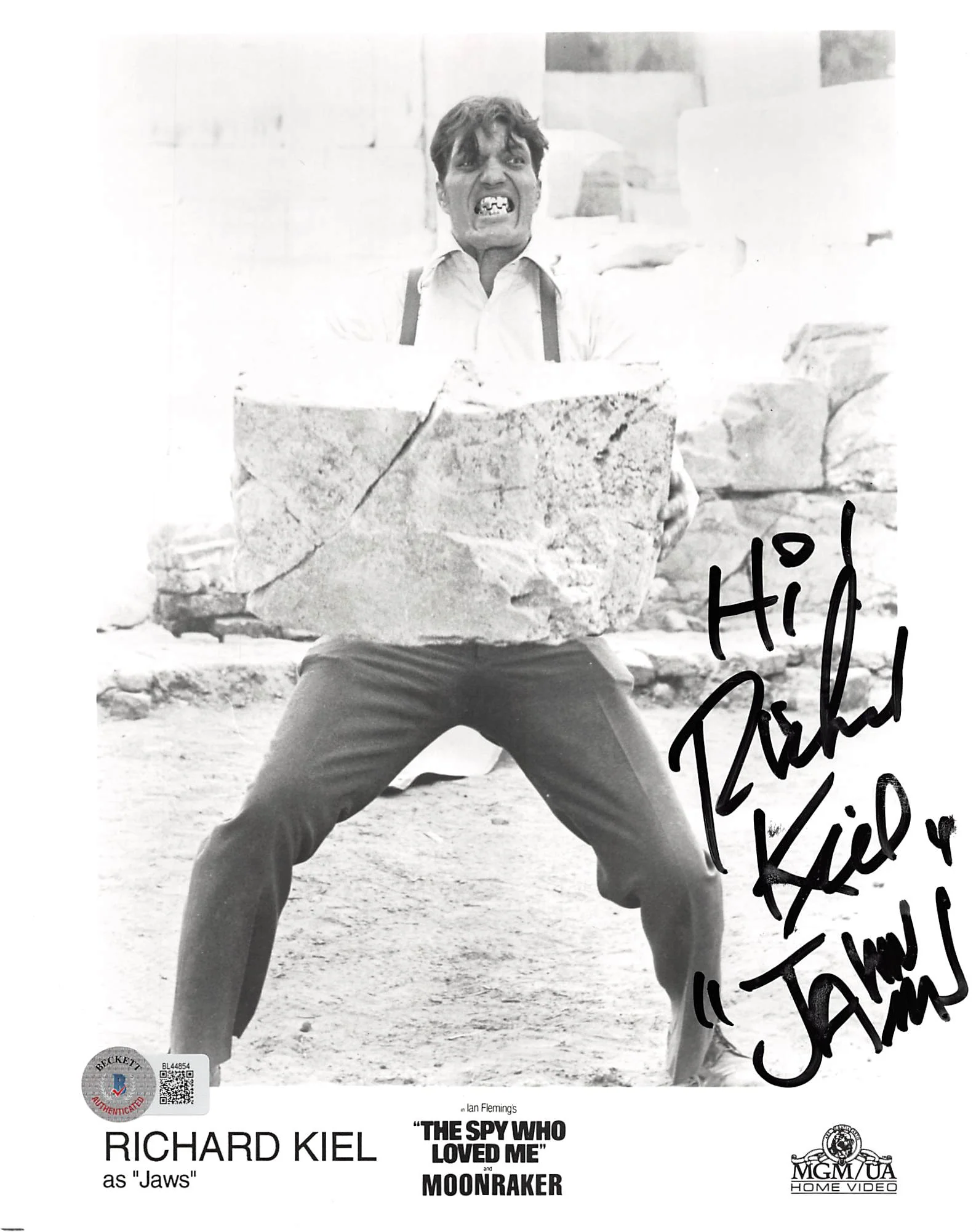 Richard Kiel 007 James Bond Spy Who Loved Me Jaws Signed 8x10 Photo BAS #BL44854 - Image 2