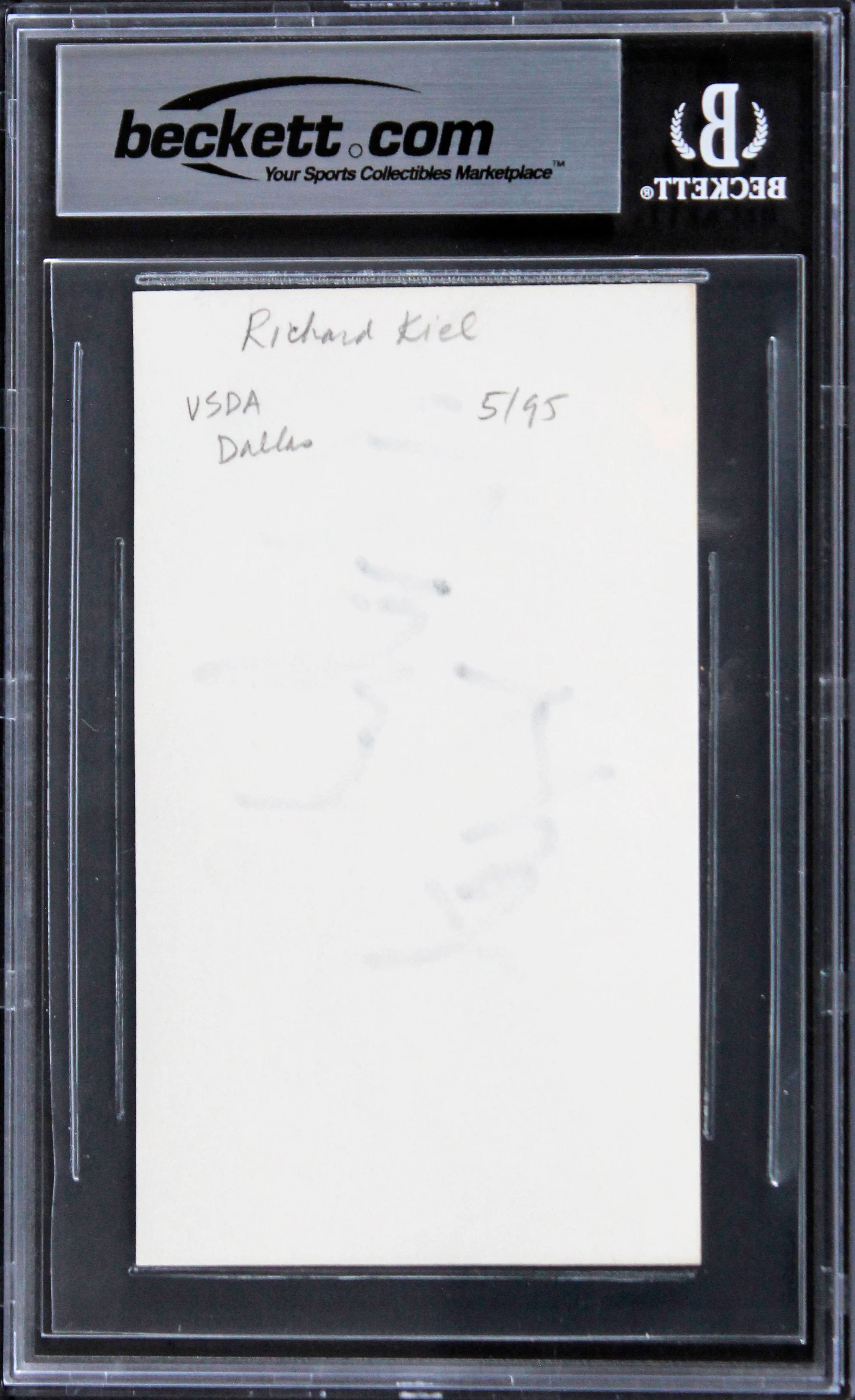 Richard Kiel James Bond Authentic Signed 3x5 Index Card Autographed BAS Slabbed - Image 3