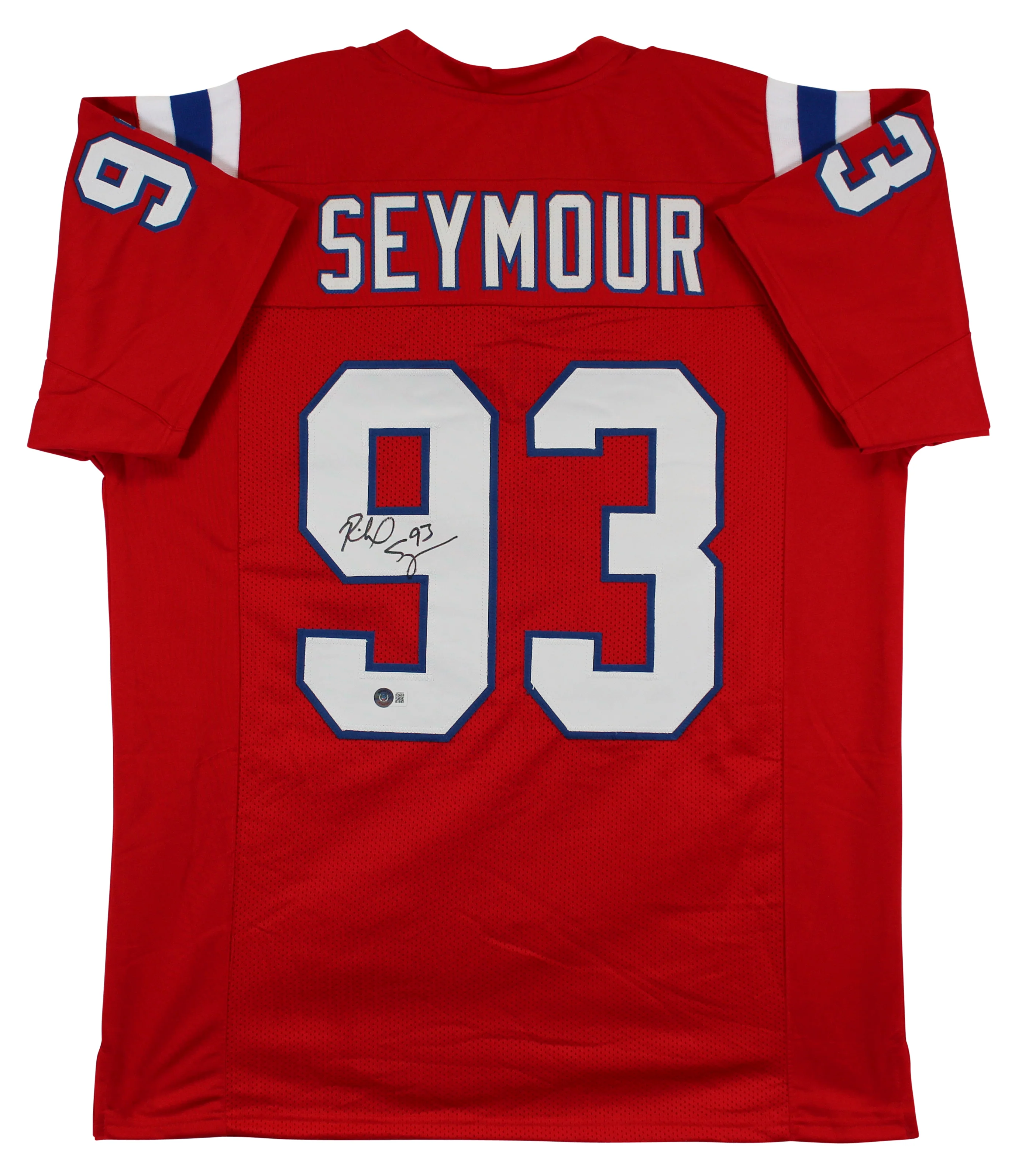 Richard Seymour Authentic Signed Red Pro Style Jersey BAS Witnessed - Image 2